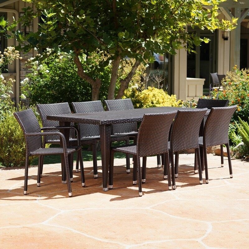 Kaila Rectangular 8 - Person 73.5'' Long Dining Set