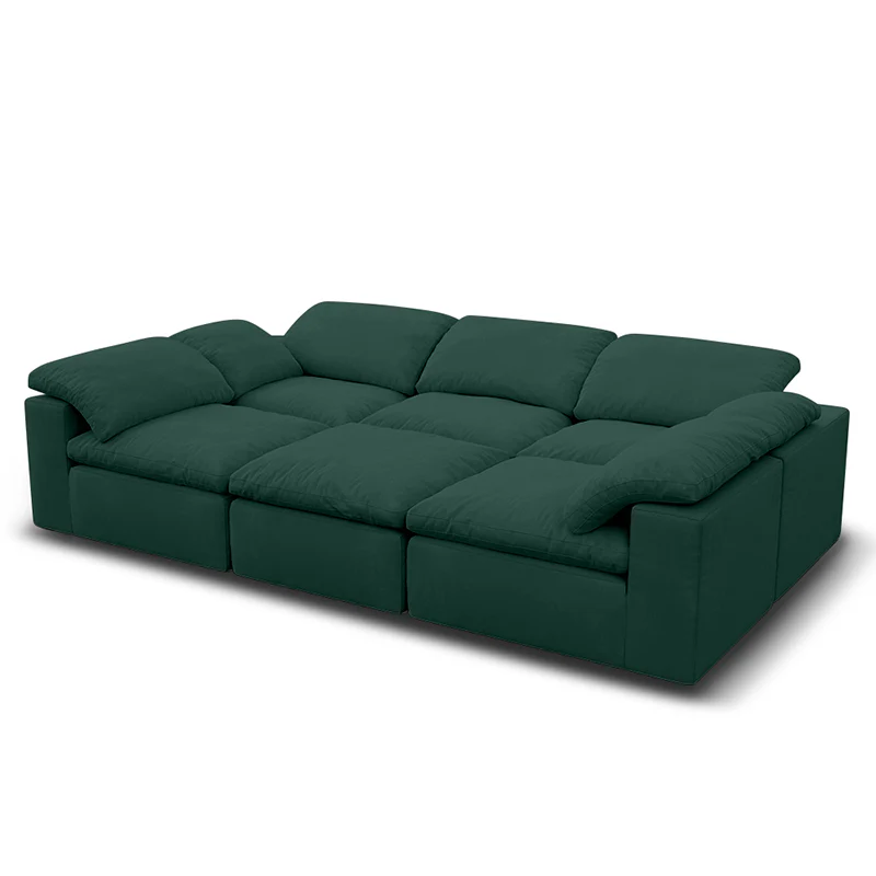 Vacuum Sealed Compression Sofa Velvet Cloud Sofa 6-seater