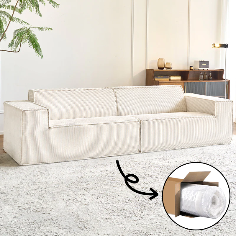 Lkikos Boneless Sealed Couch Vacuum Compressed Foam Sofa  in a box