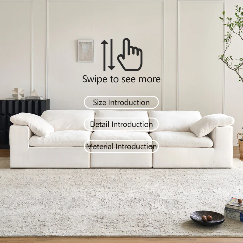 Vacuum Sealed Compression Sofa Velvet Cloud Sofa 8-seater