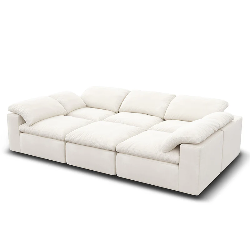 Vacuum Sealed Compression Sofa Velvet Cloud Sofa 6-seater