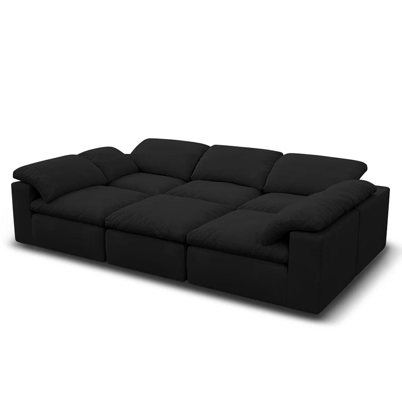 Vacuum Sealed Compression Sofa Velvet Cloud Sofa 6-seater