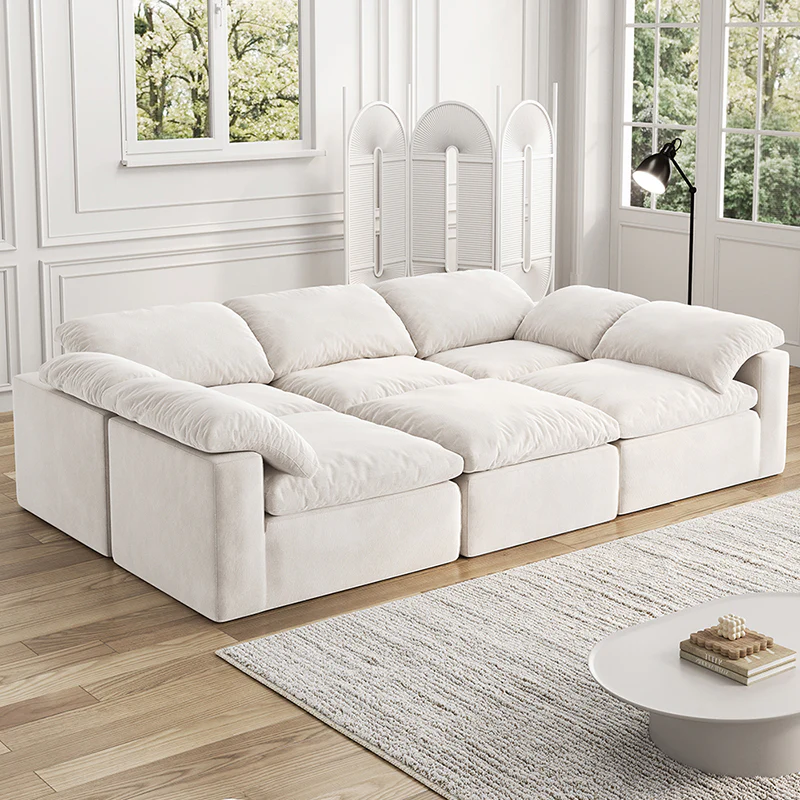 Vacuum Sealed Compression Sofa Velvet Cloud Sofa 6-seater