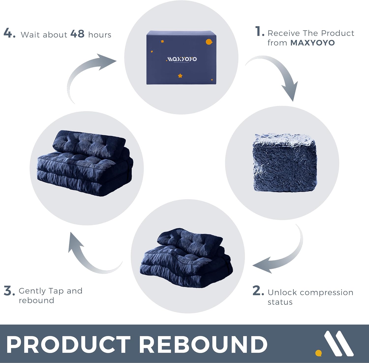 MAXYOYO Folding Sofa Bed, Convertible Sleeper Chair with Pillow Foldable Mattress with Back Support, Portable Fold Out Chair Bed Comfy Floor Sofa Lounge for Living Room Bedroom, Beige, Single