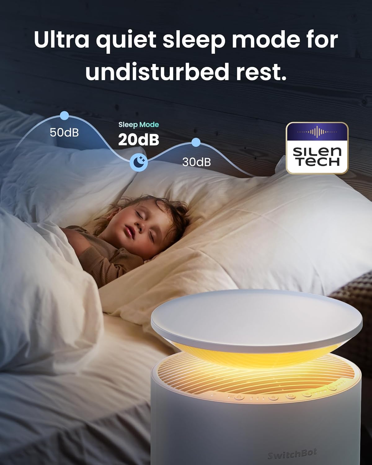 SwitchBot 4 in 1 Air Purifiers Table with Matter, Up to 3620 ft², H13 HEPA Pet Filter, Wireless Charging, Washable Pre-filter, 10 RGB Colors, Supports HomeKit, Alexa, Google Home, Home Assistant, etc