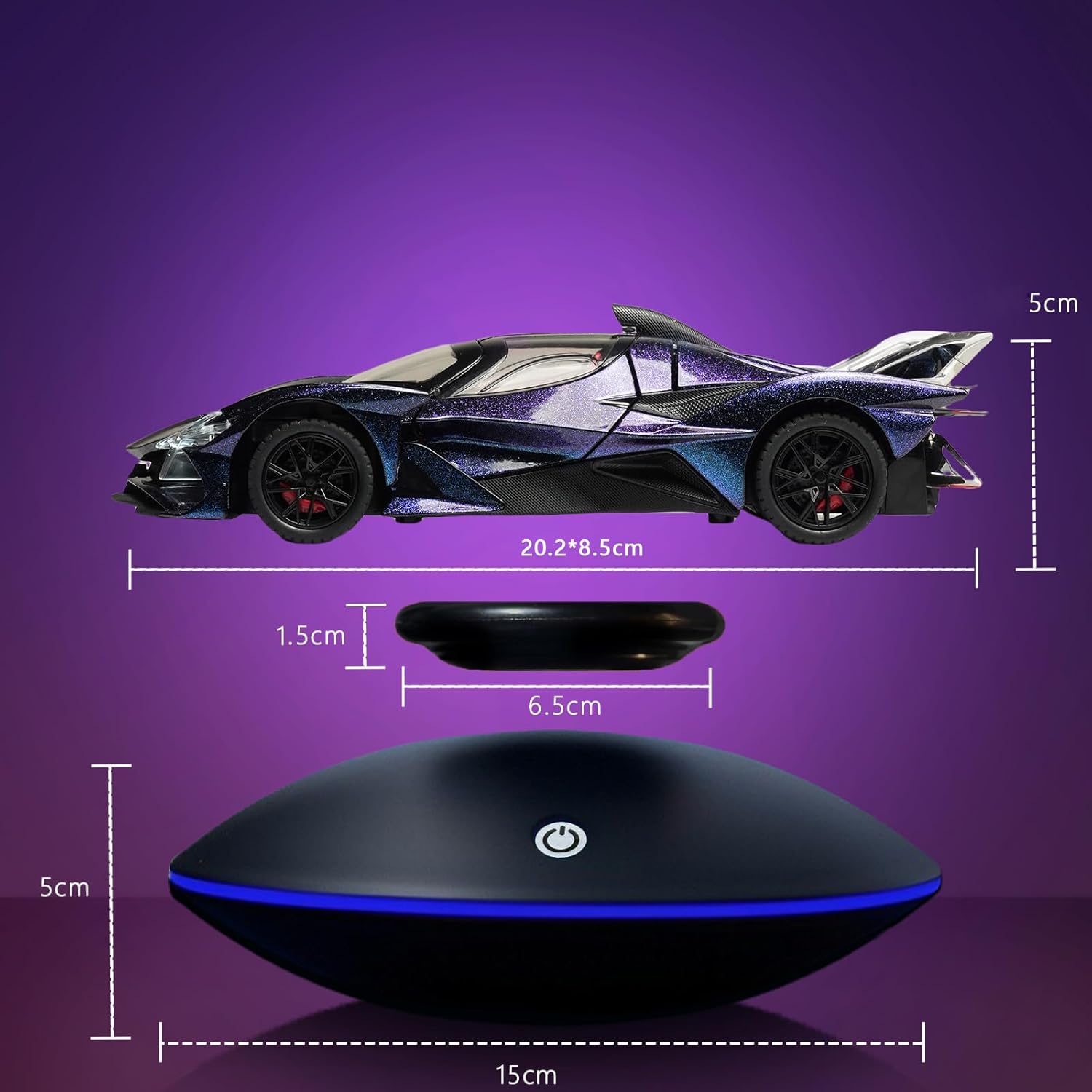 Floating Model Car,360 Degree Magnet Display Stand, Levitating Decor, Magnetic Display, Magnetic Levitation for Figures and Toys