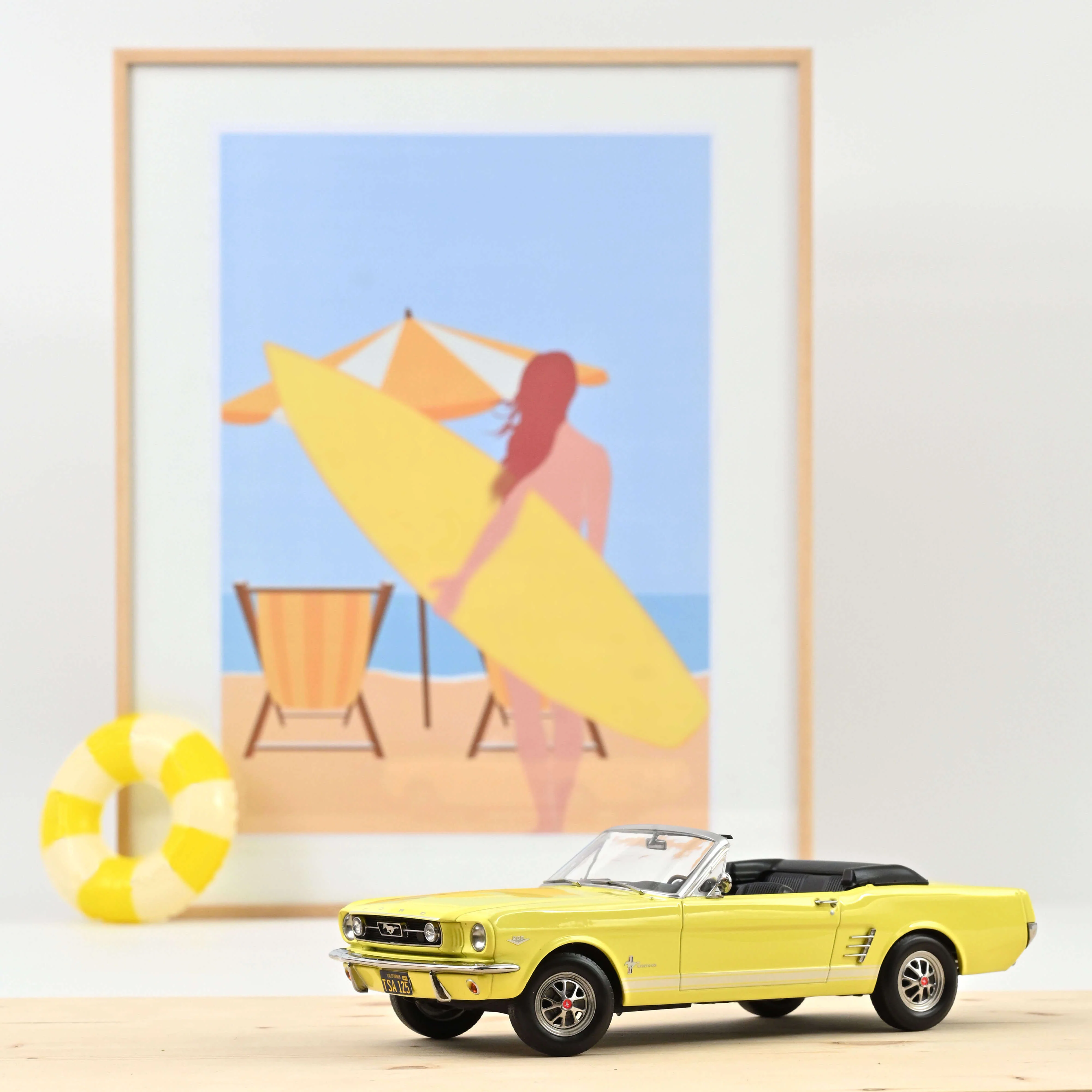 Ford Mustang Convertible 1966 Jaune 1/18 - 200pcs