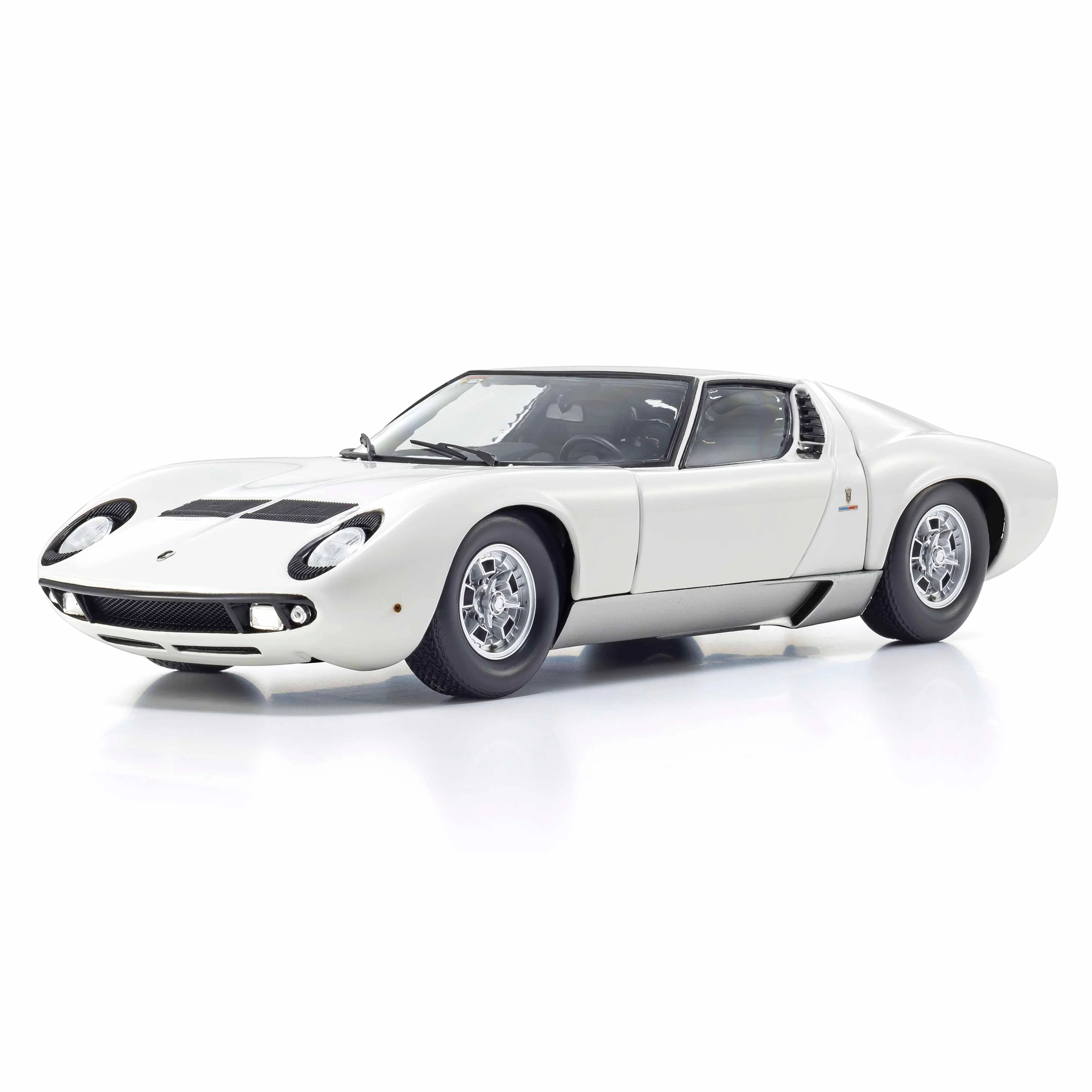Lamborghini Miura P400 Blanc/Argent (Intérieur Noir) 1/18