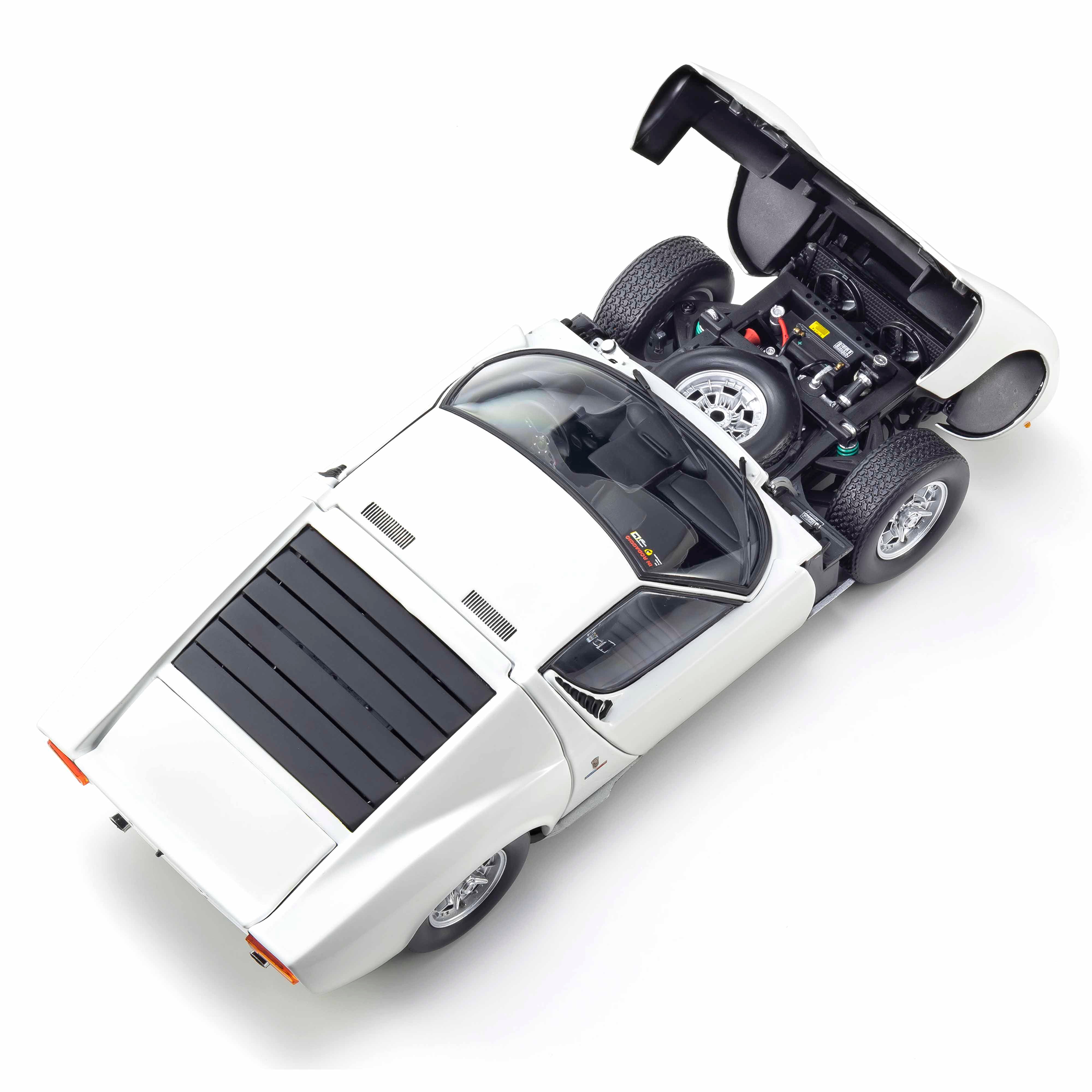 Lamborghini Miura P400 Blanc/Argent (Intérieur Noir) 1/18