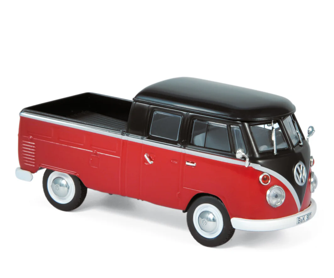 VW T1 Double Cabine 1961 Rouge et Noir 1/43