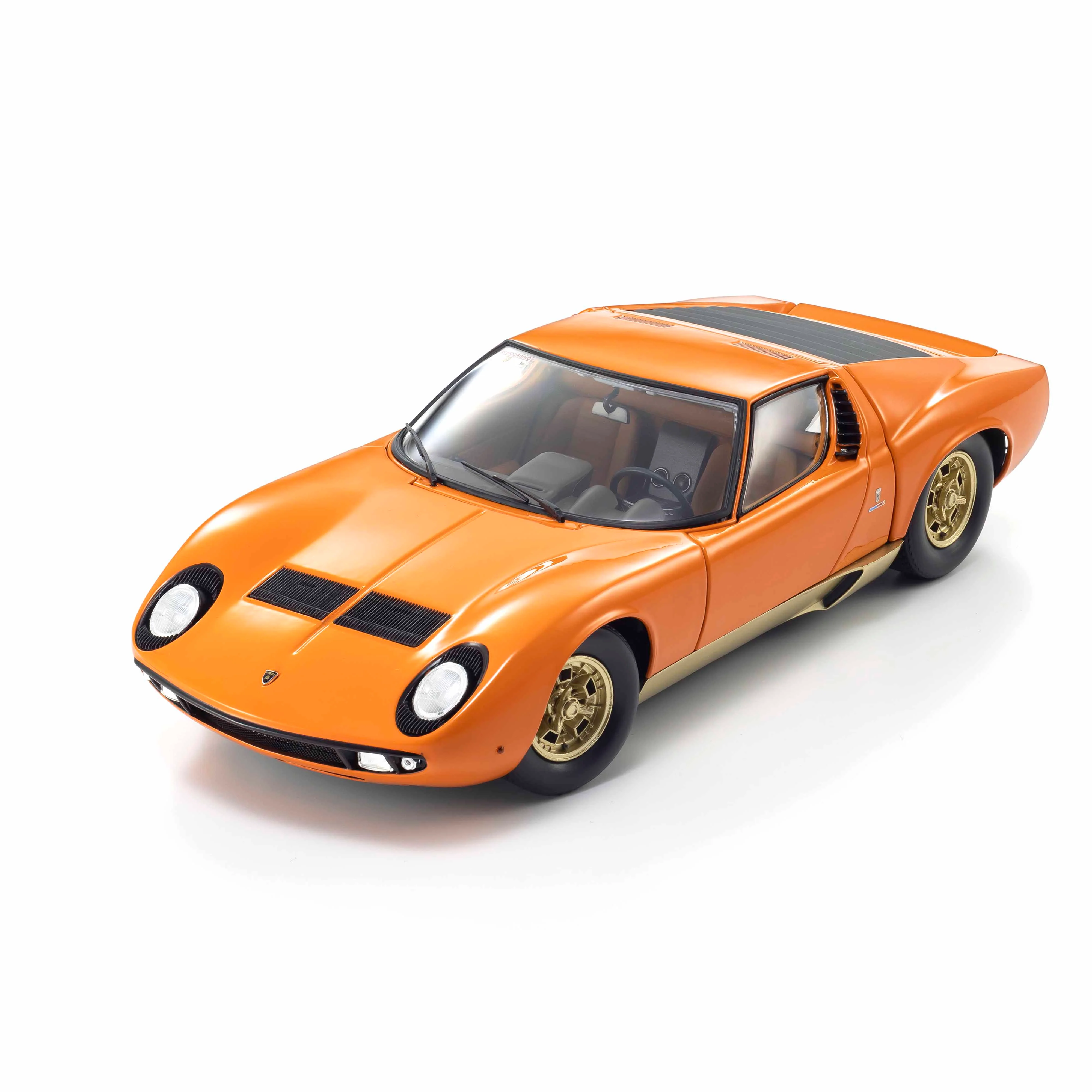 Lamborghini Miura P400 Orange/Or (Intérieur Marron) 1/18