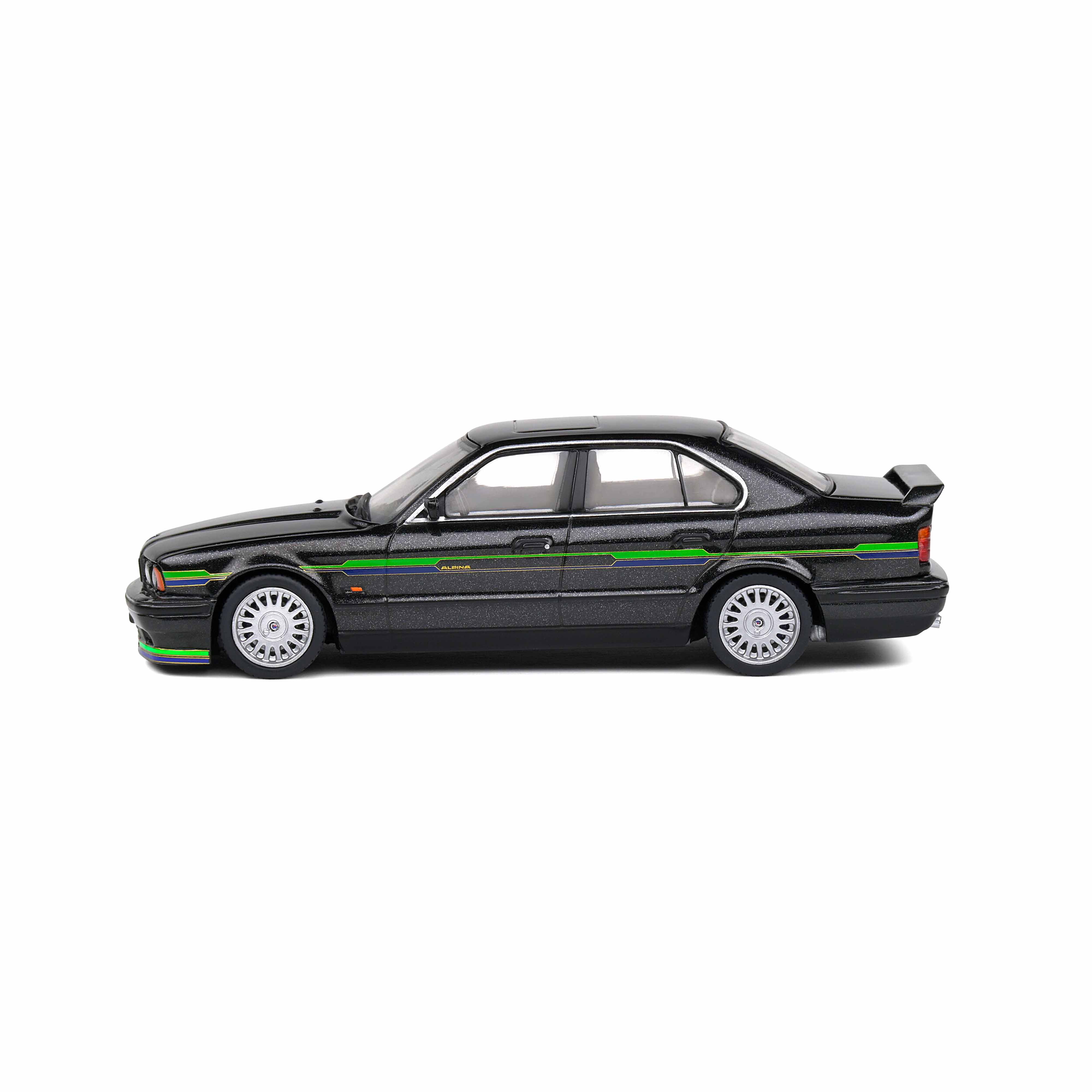 BMW Alpina B10 (E34) Biturbo Noir et Bandes Vertes 1994 1/43