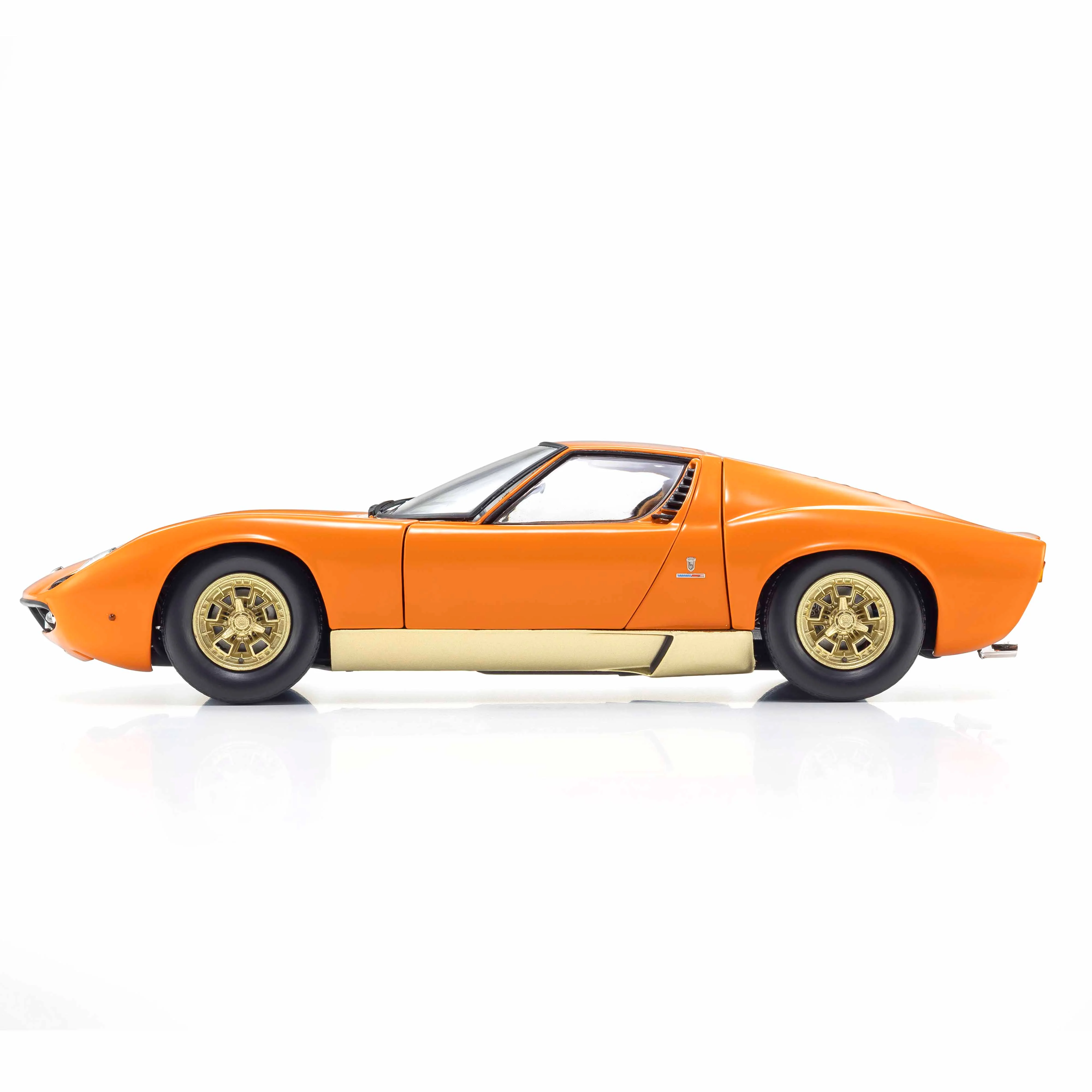 Lamborghini Miura P400 Orange/Or (Intérieur Marron) 1/18