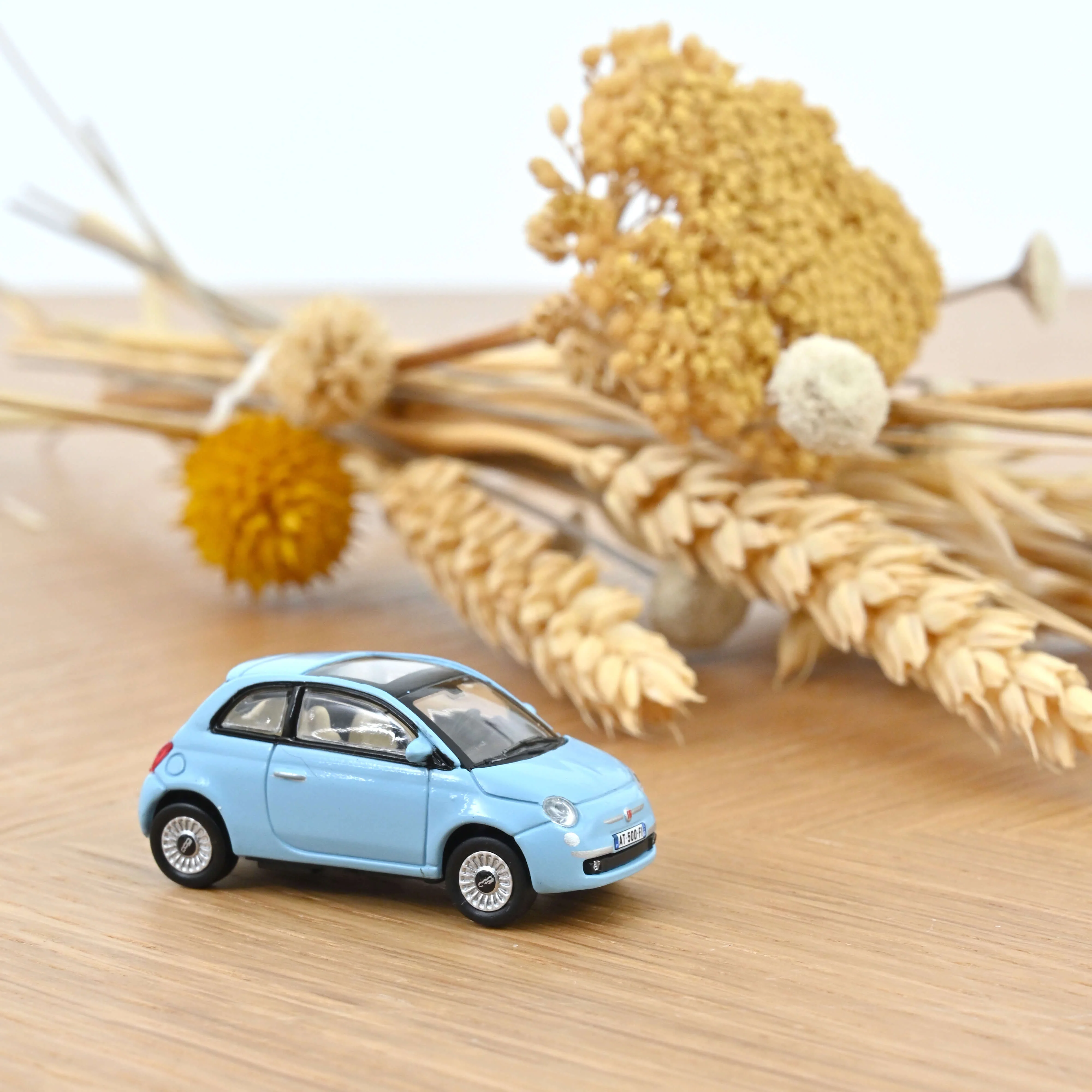 Fiat 500 2008 Bleu 1/87