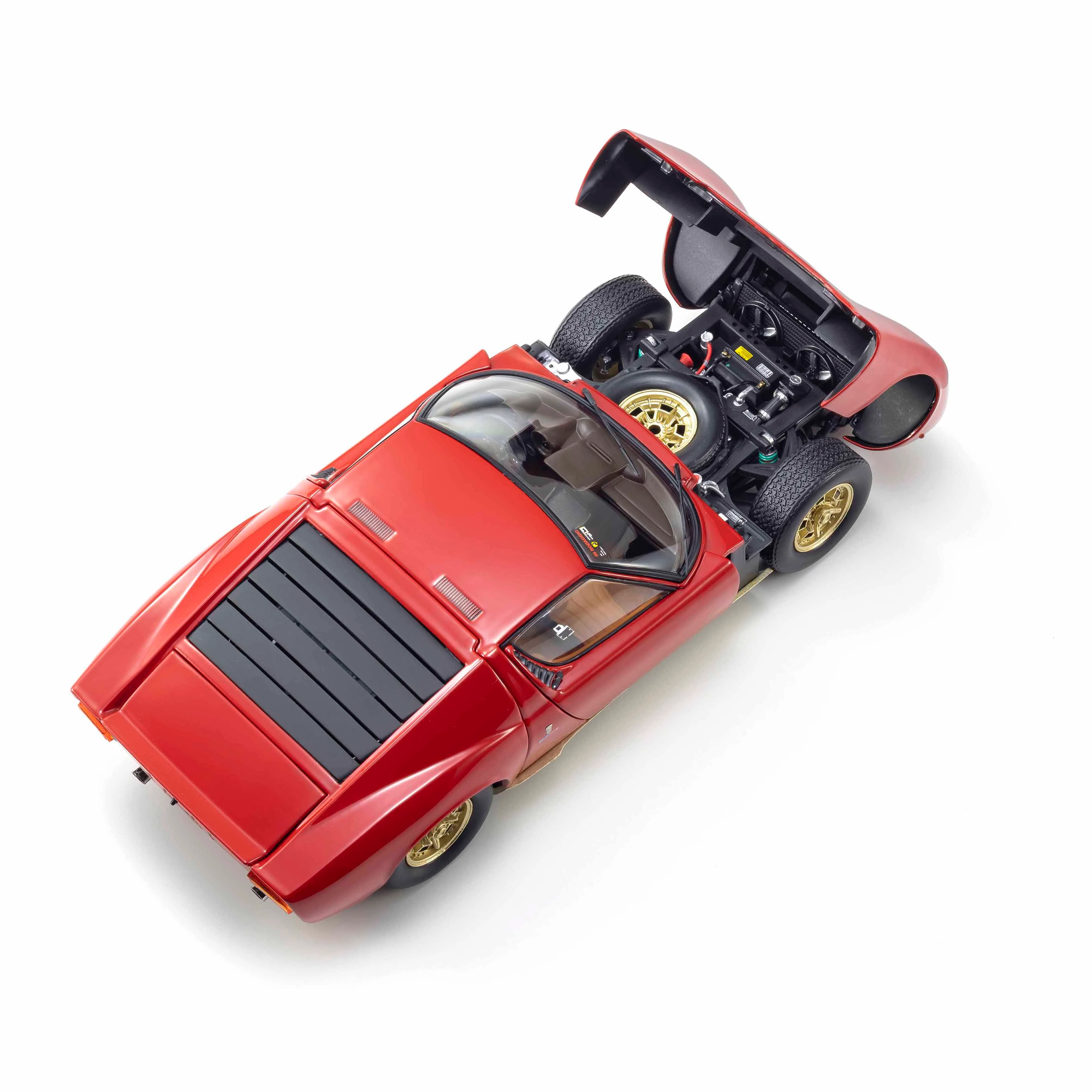 Lamborghini Miura P400 Rouge/Or (Intérieur Marron) 1/18