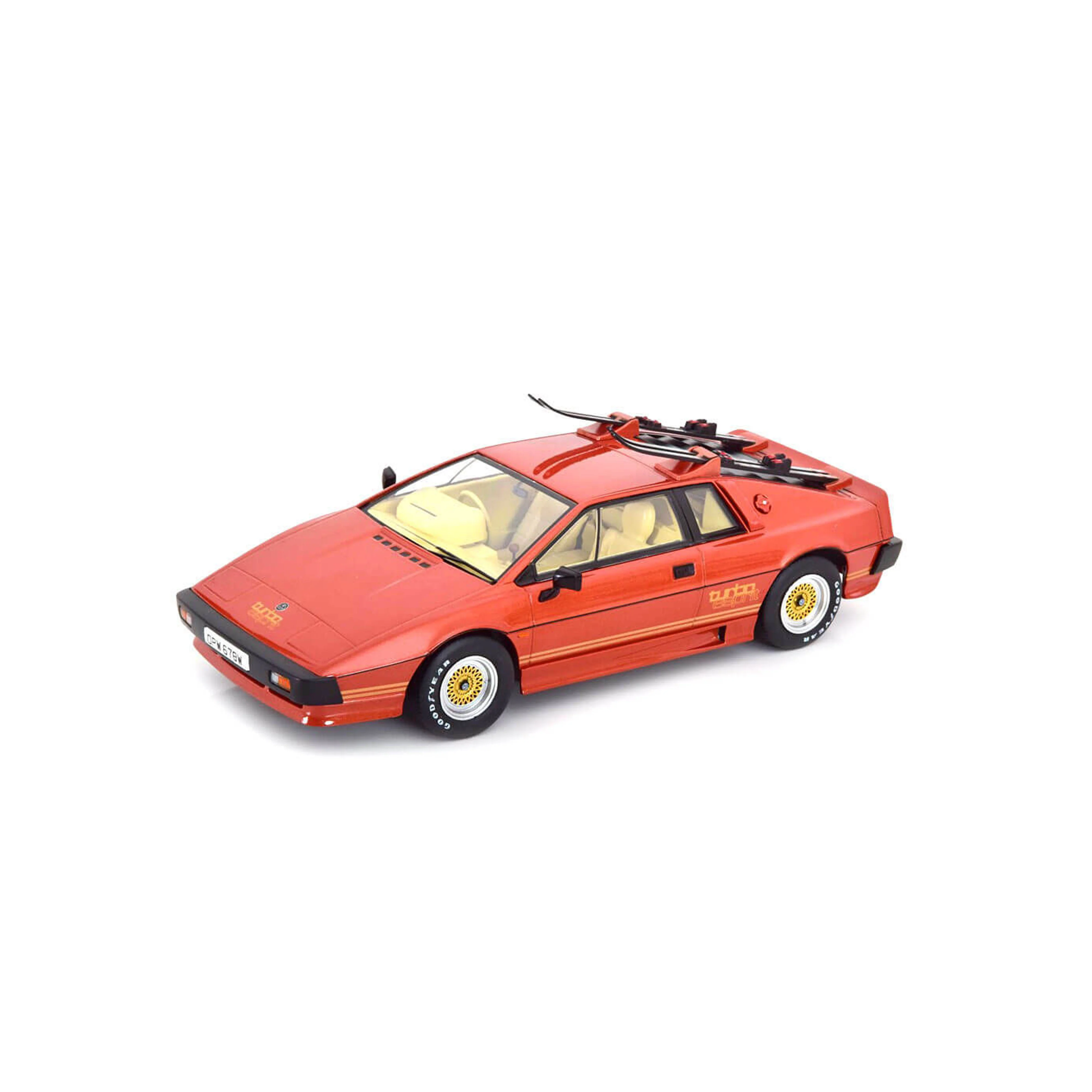 Lotus Esprit Turbo James Bond Edition avec Ski 1981 Rouge 1/18