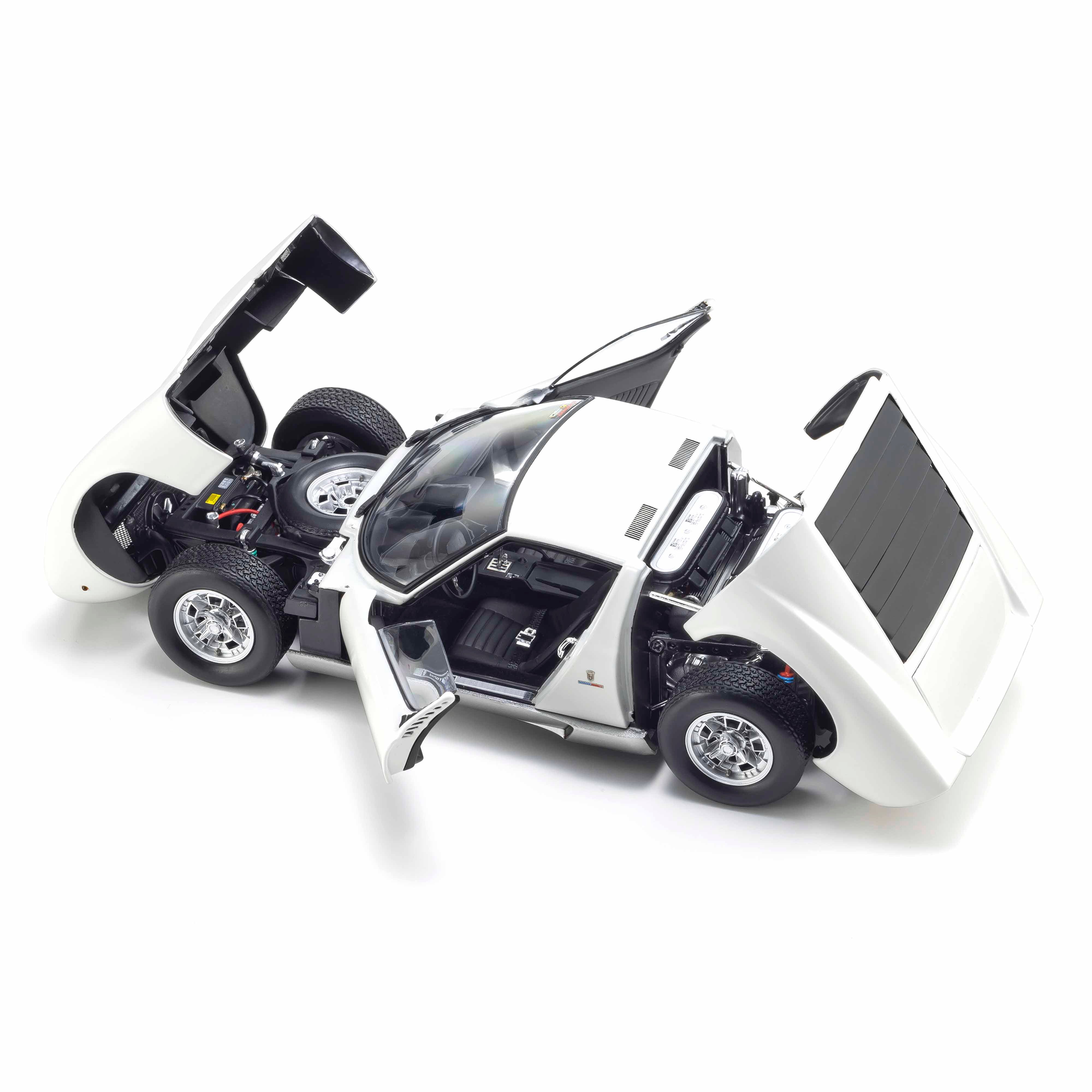 Lamborghini Miura P400 Blanc/Argent (Intérieur Noir) 1/18