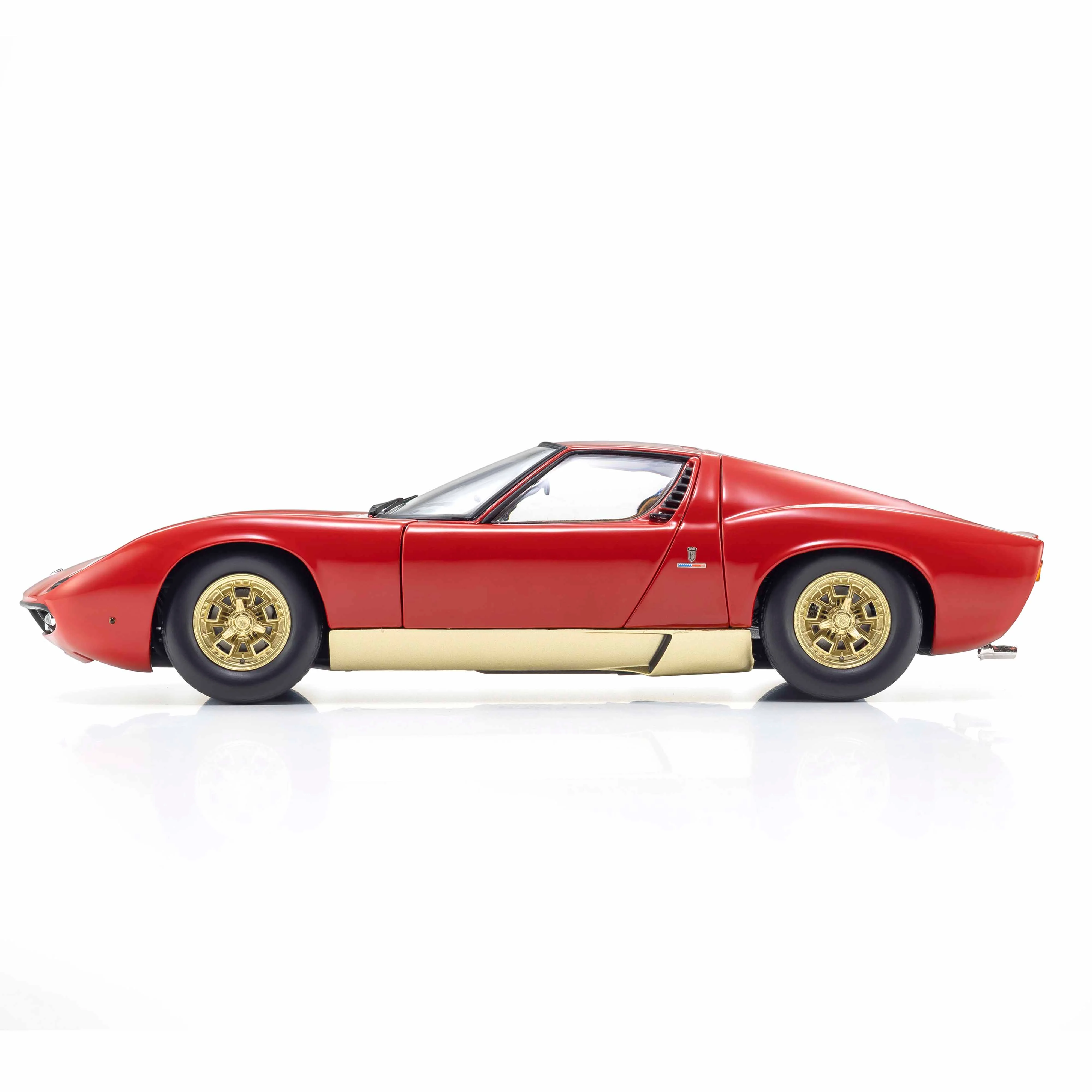 Lamborghini Miura P400 Rouge/Or (Intérieur Marron) 1/18