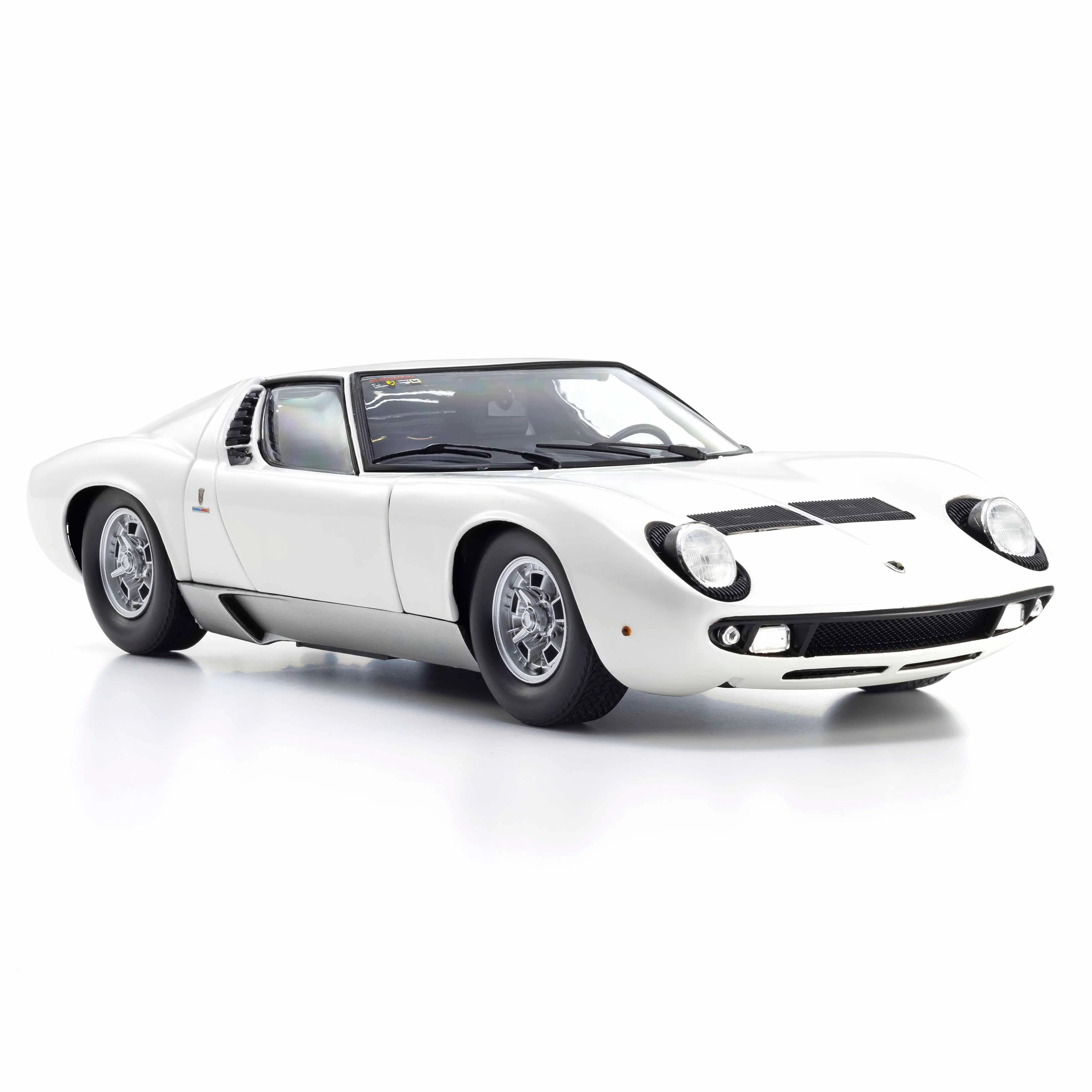 Lamborghini Miura P400 Blanc/Argent (Intérieur Noir) 1/18