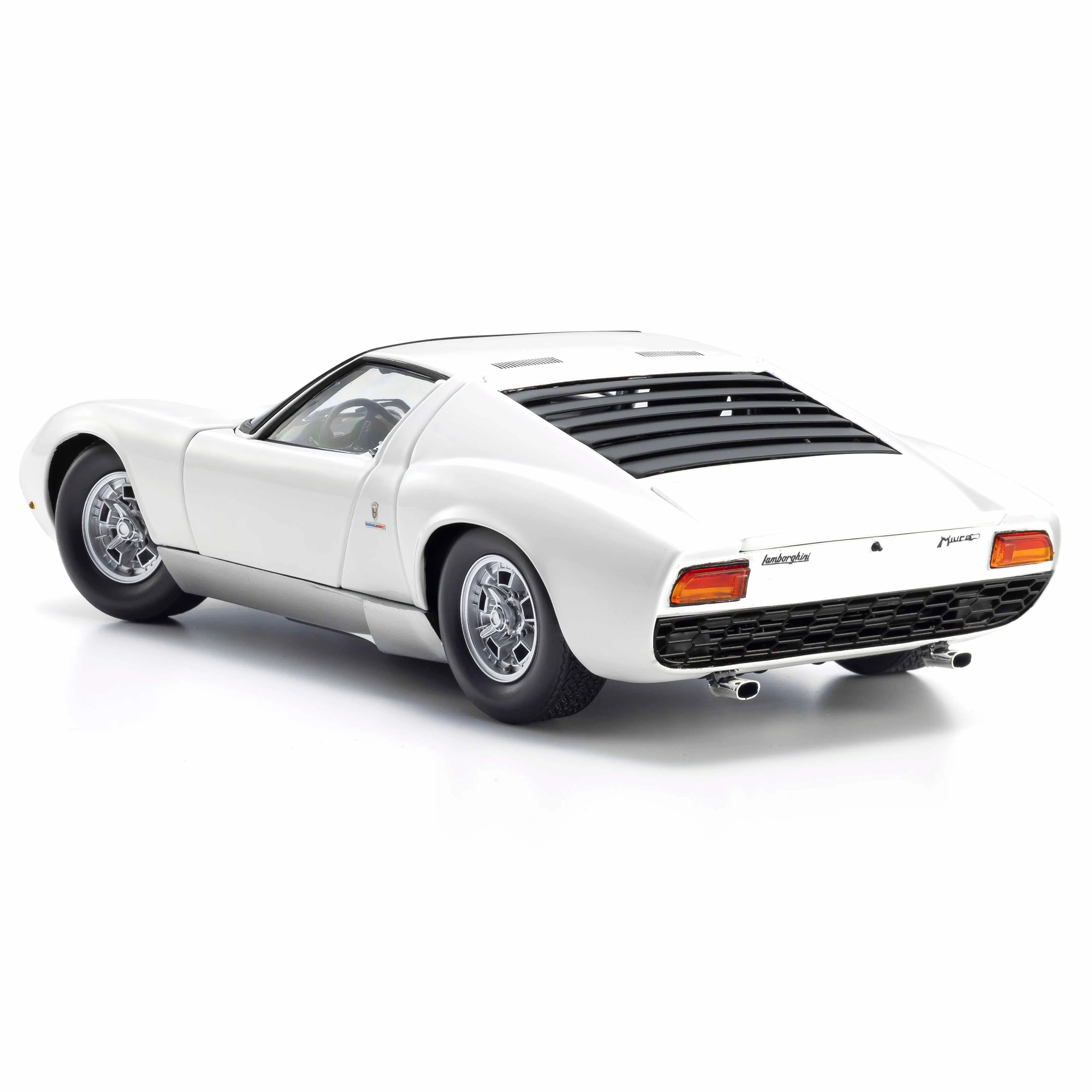 Lamborghini Miura P400 Blanc/Argent (Intérieur Noir) 1/18