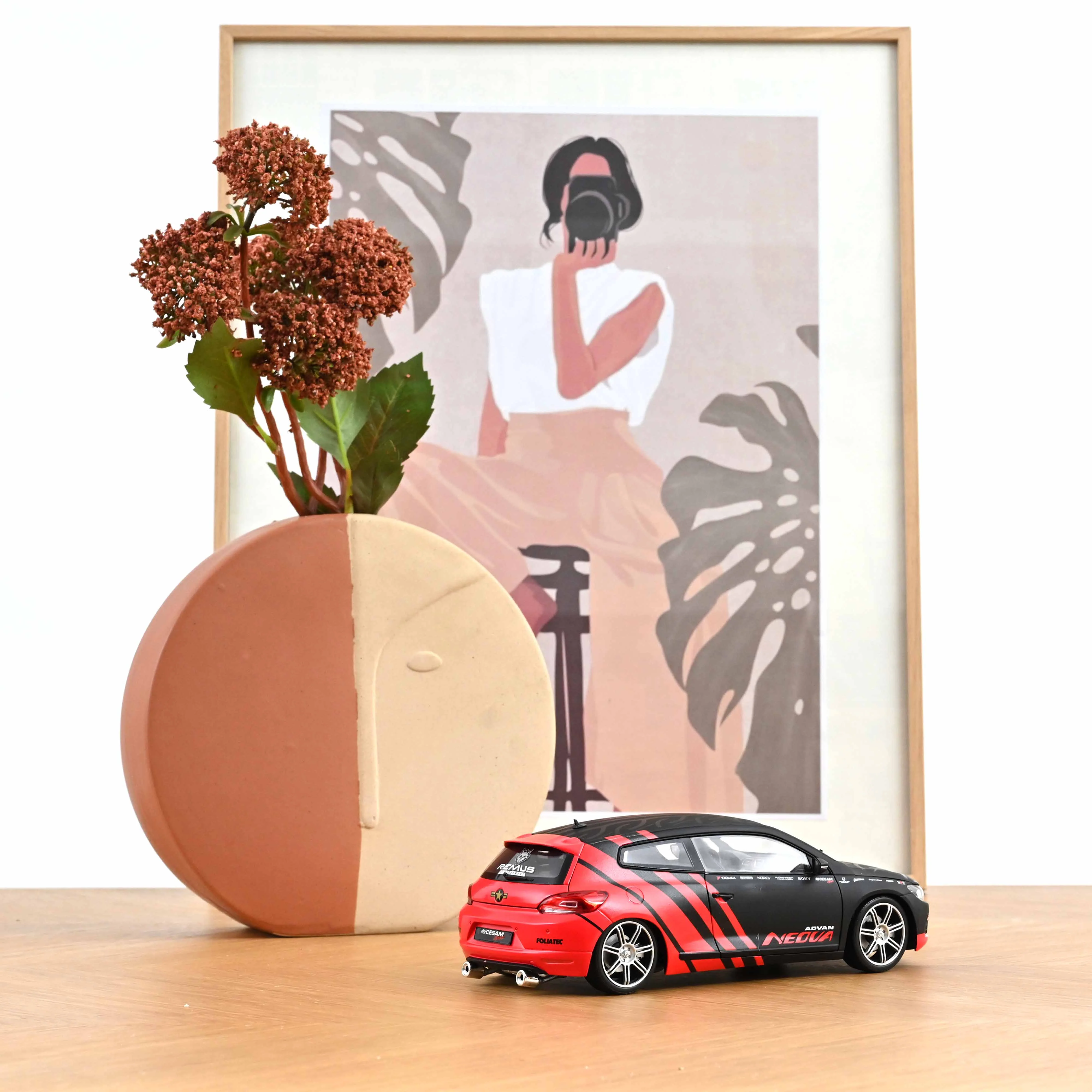 VW Scirocco CESAM PTRS 2009 Noir/Rouge 1/18