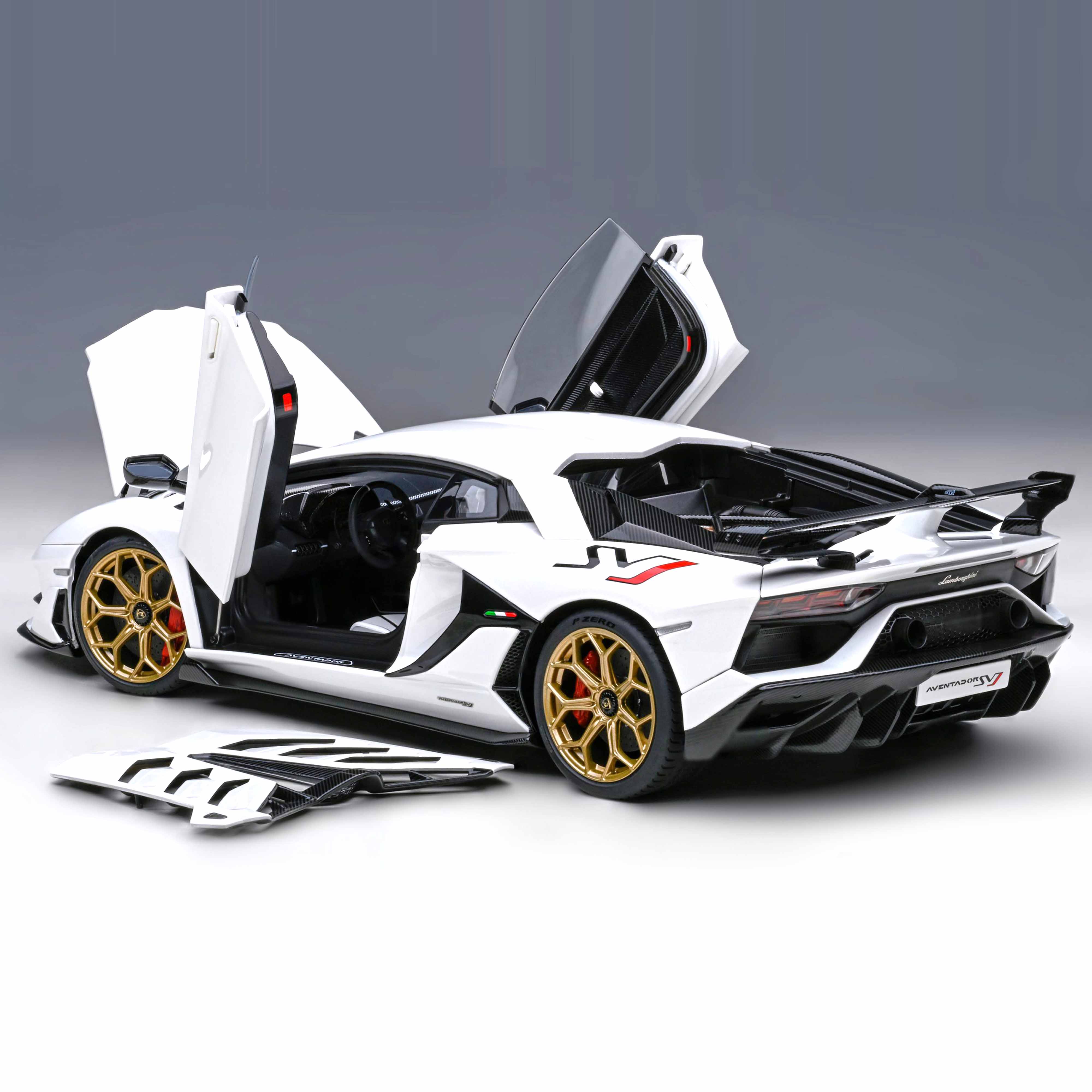 Lamborghini Aventador SVJ 2019 Asopo/Blanc Métallisé 1/18