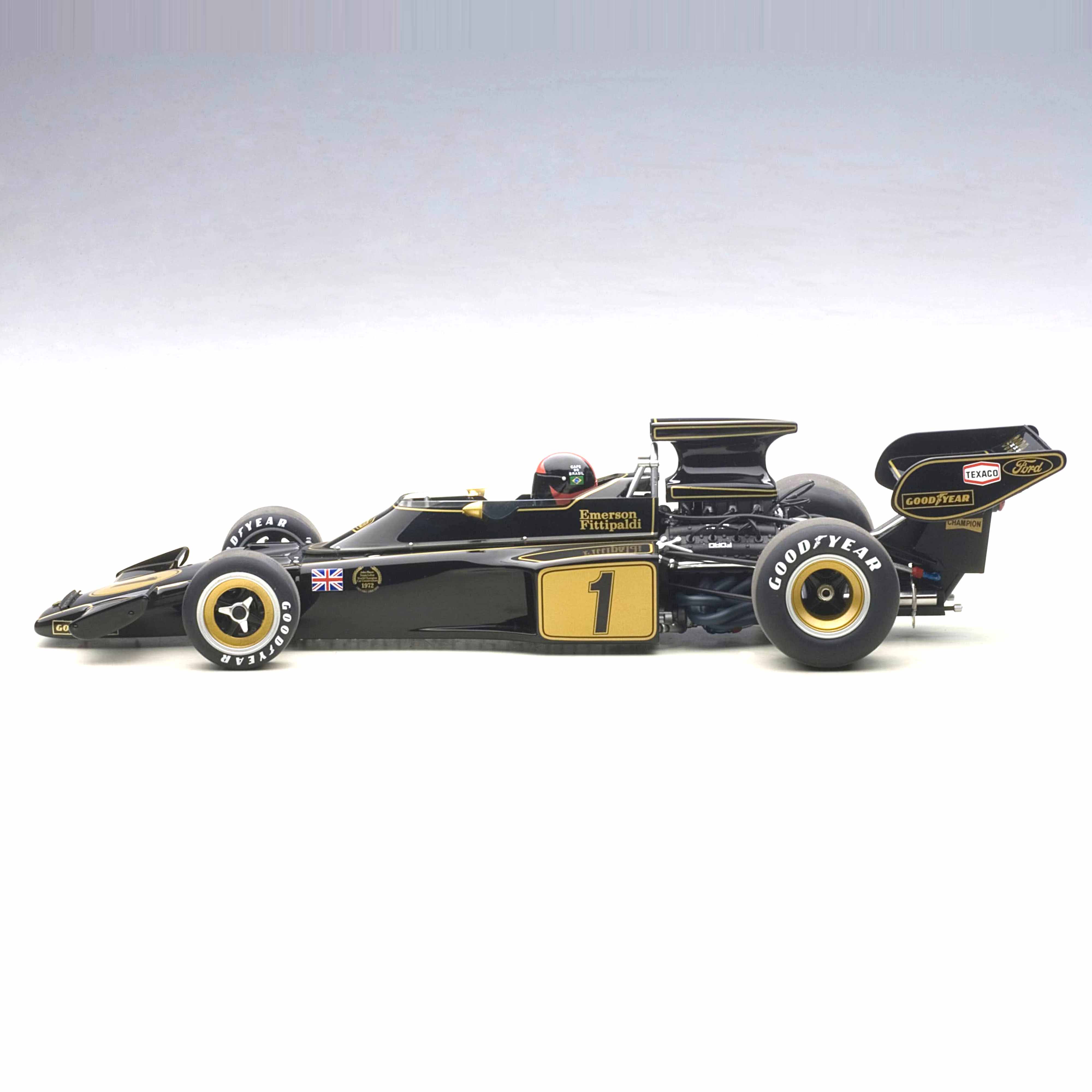 Lotus 72E 1973 Fittipaldi N°1 (avec figurine pilote) 1/18