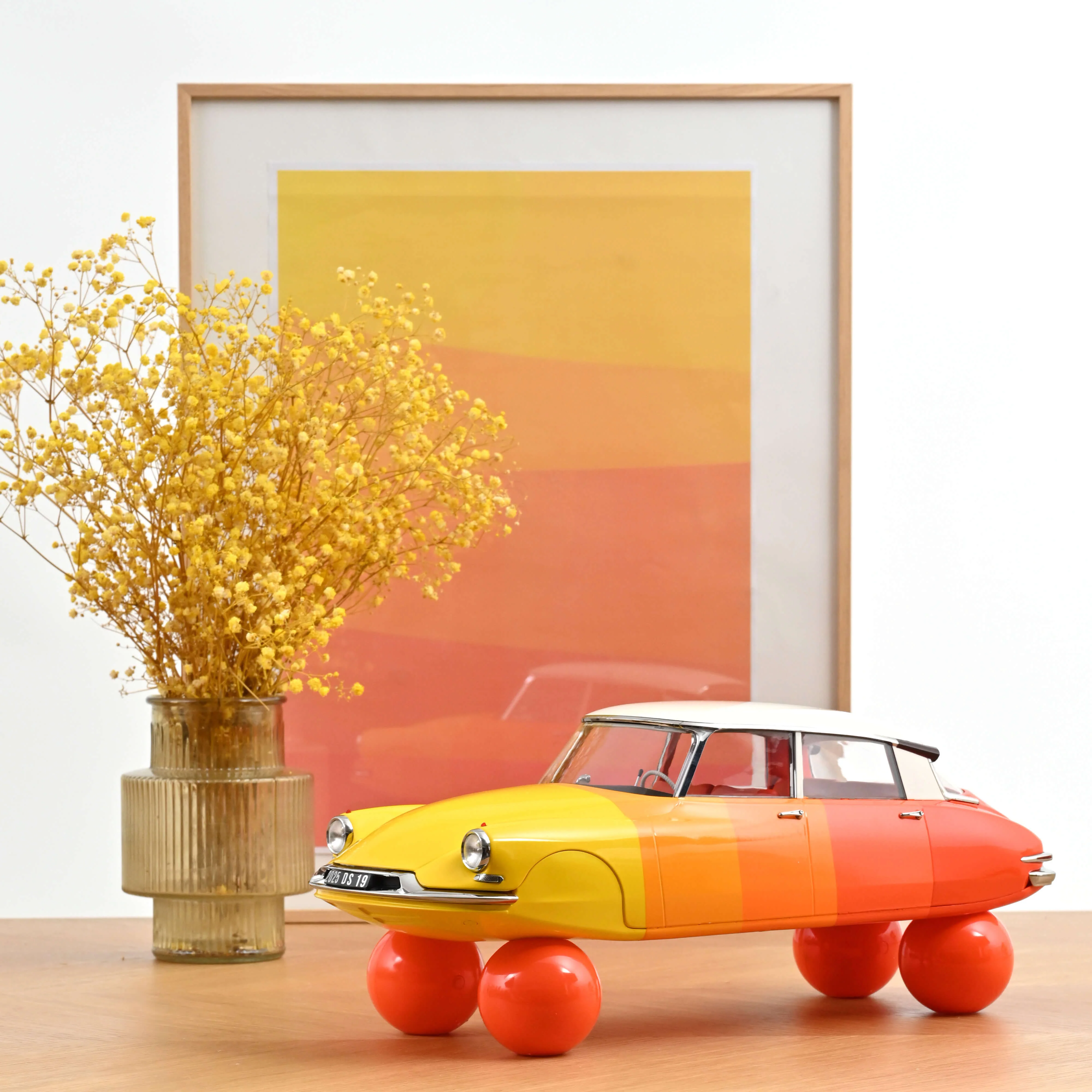 Citroën DS 19 sur boules 1959 Nuancier d'Orange 1/12