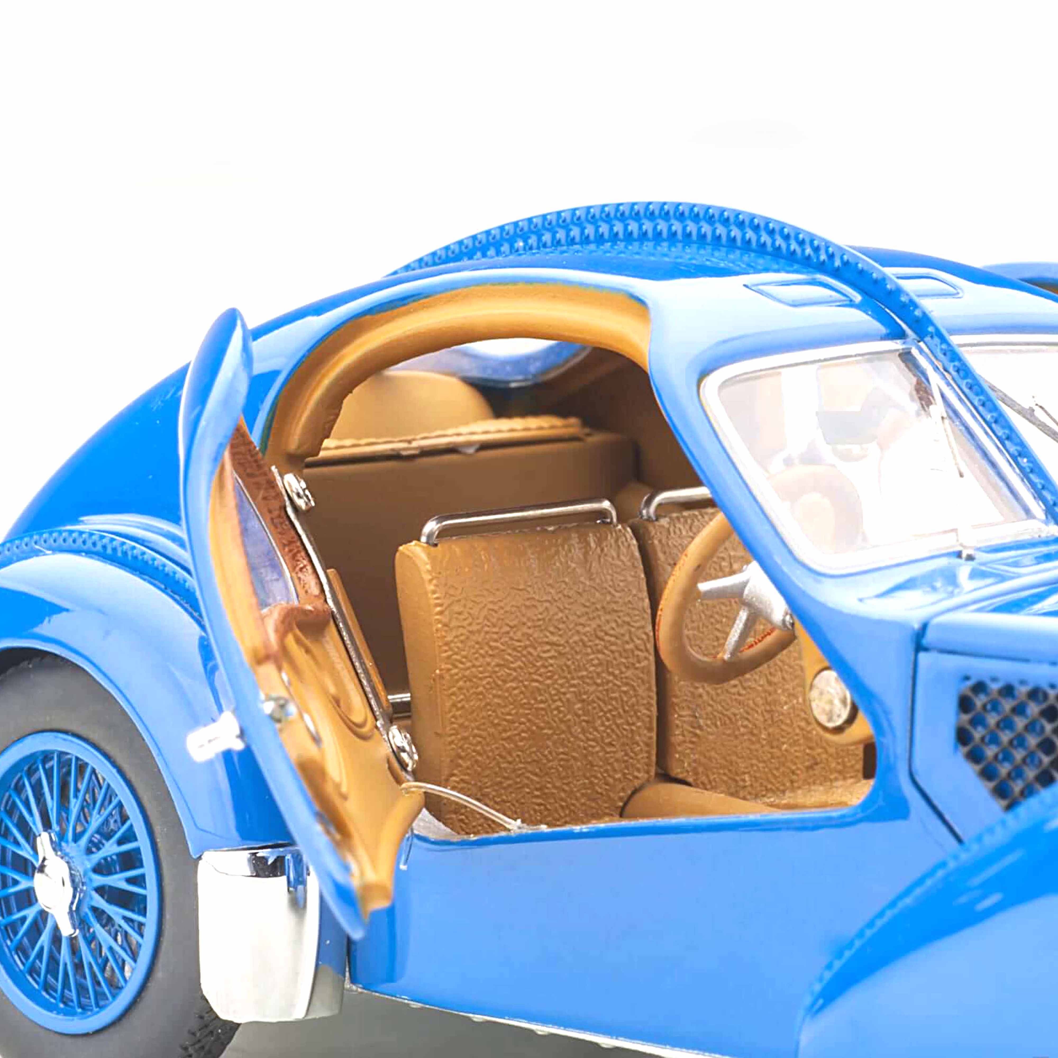 Bugatti 57S Atlantic 1938 Bleu/Roues à rayons en fil de fer 1/43