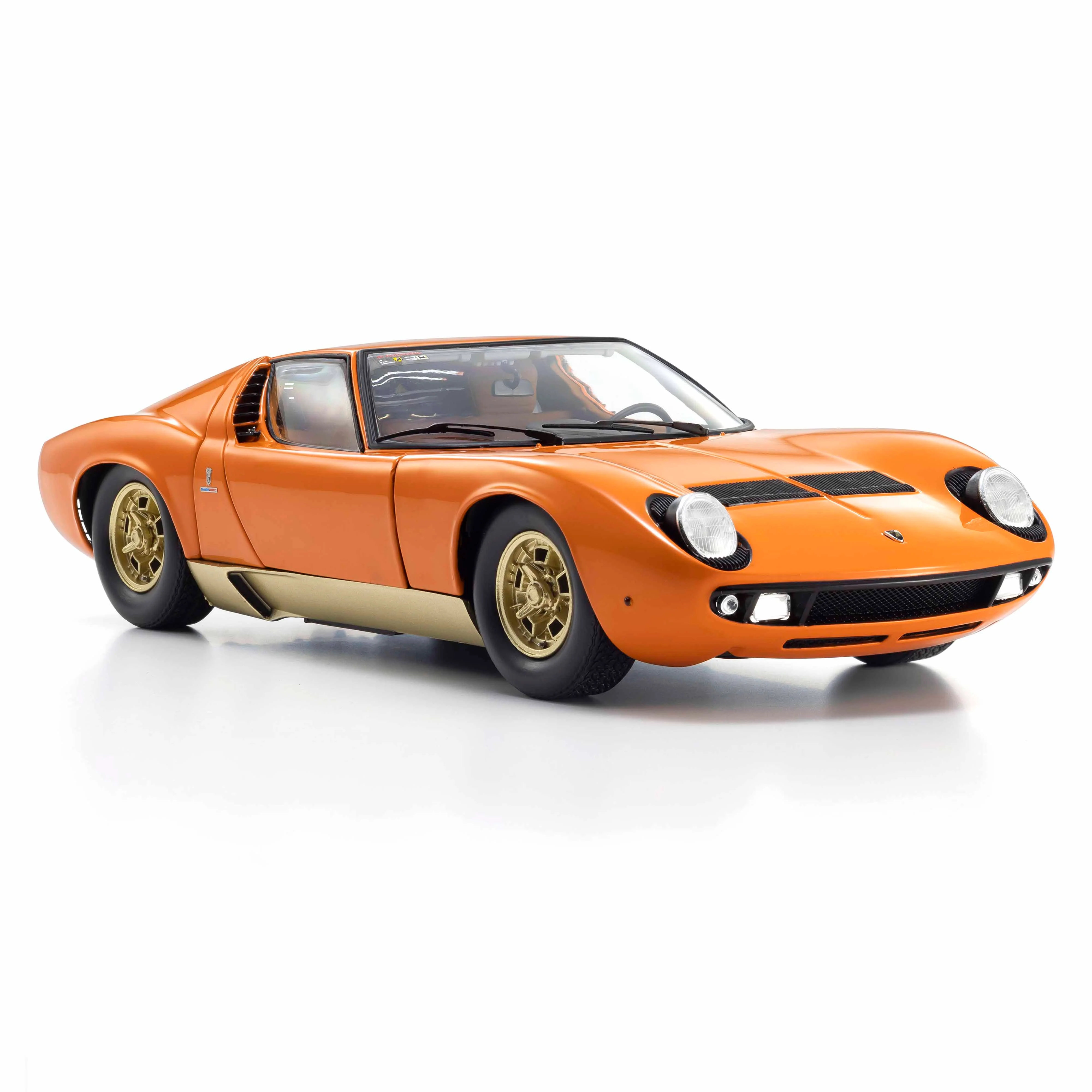 Lamborghini Miura P400 Orange/Or (Intérieur Marron) 1/18