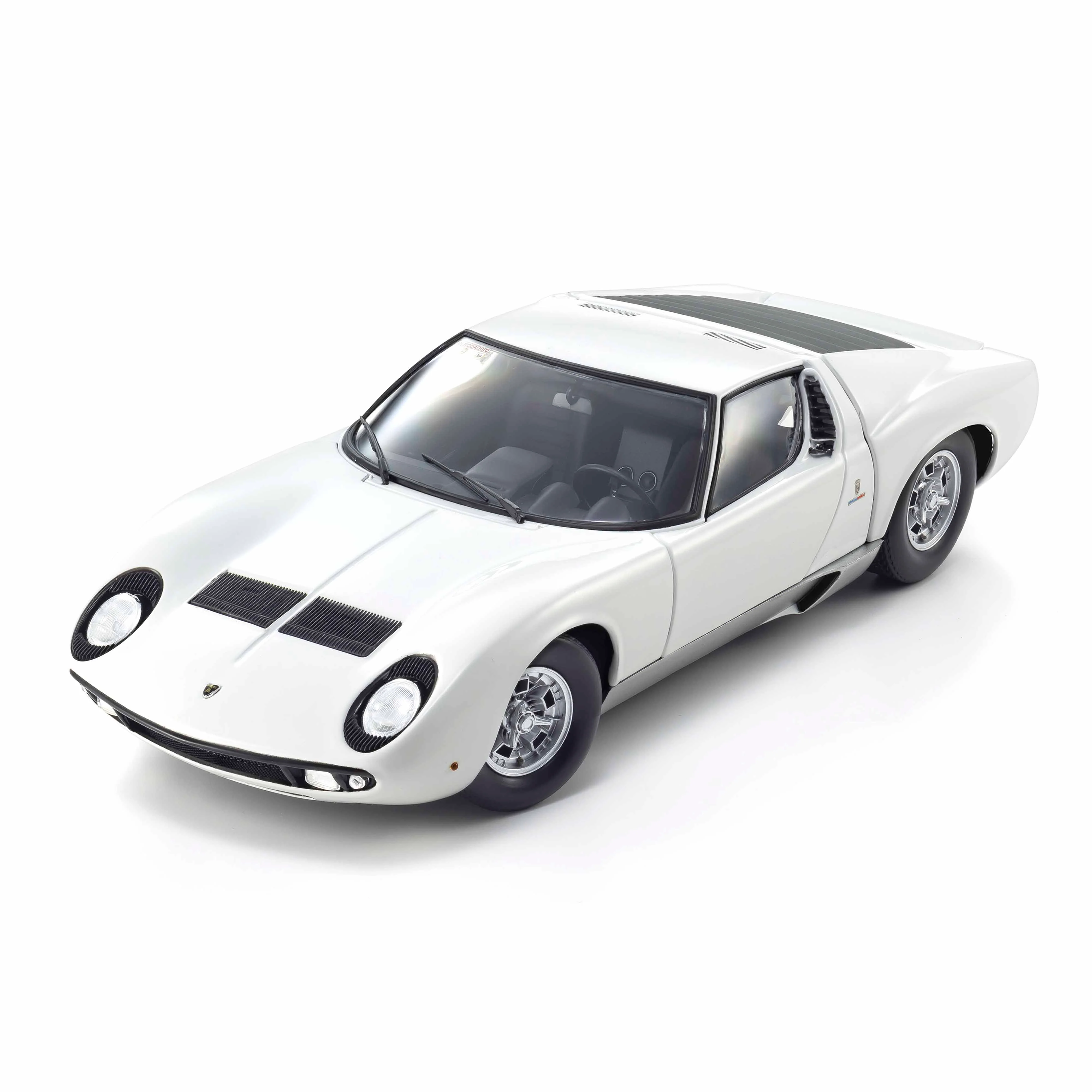 Lamborghini Miura P400 Blanc/Argent (Intérieur Noir) 1/18