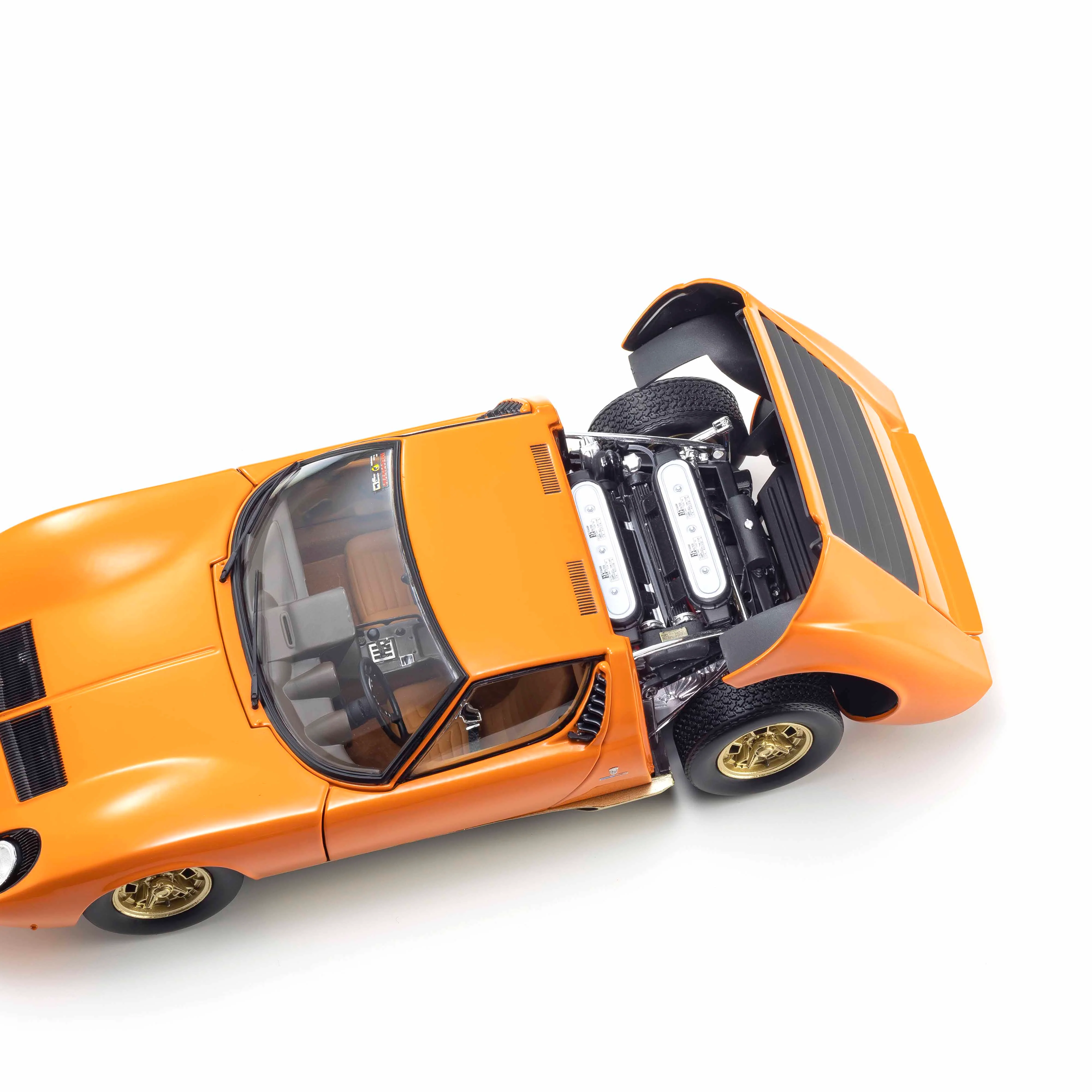 Lamborghini Miura P400 Orange/Or (Intérieur Marron) 1/18