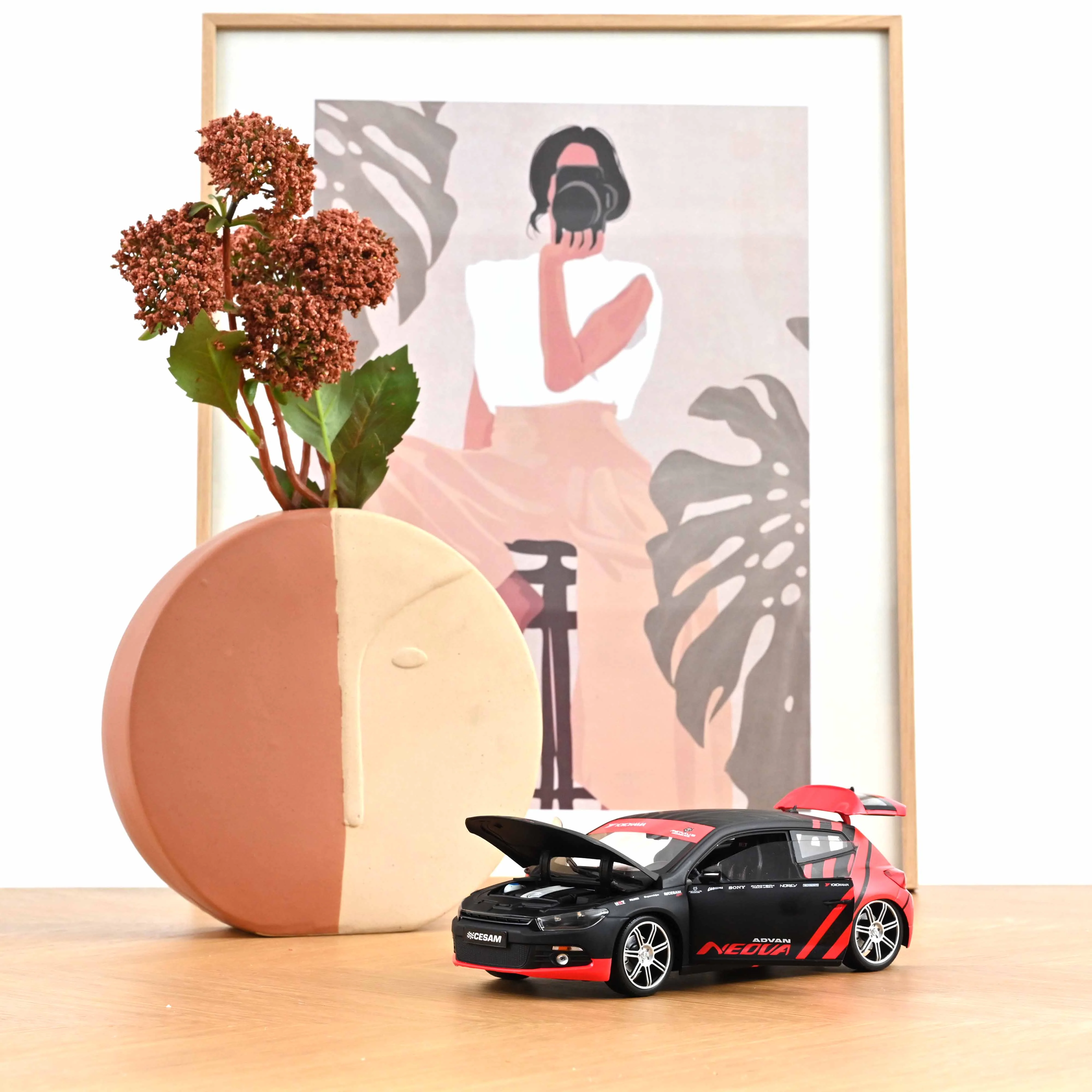 VW Scirocco CESAM PTRS 2009 Noir/Rouge 1/18