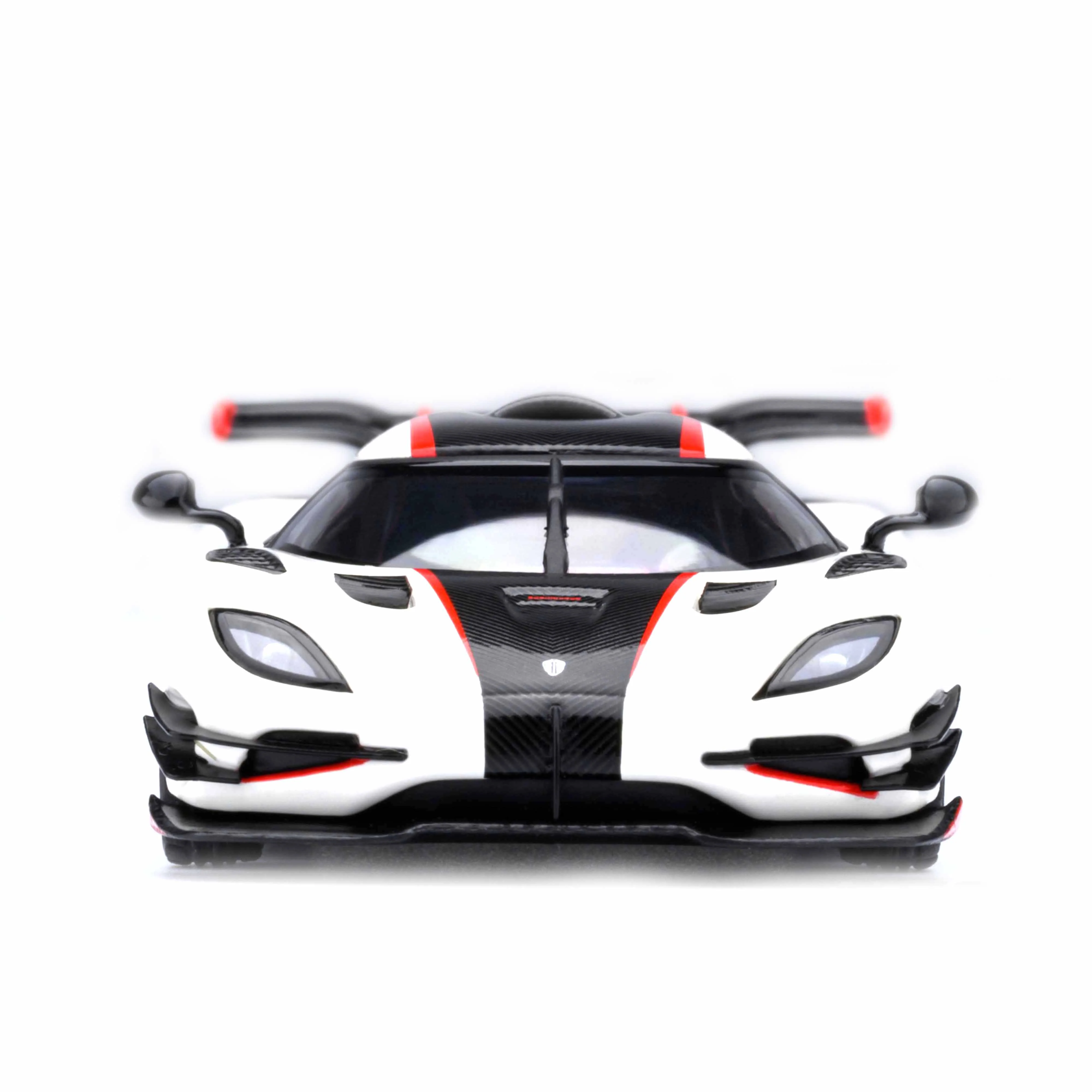 Koenigsegg One : 1 Blanc galet/Noir carbone/Accents rouges 1/64