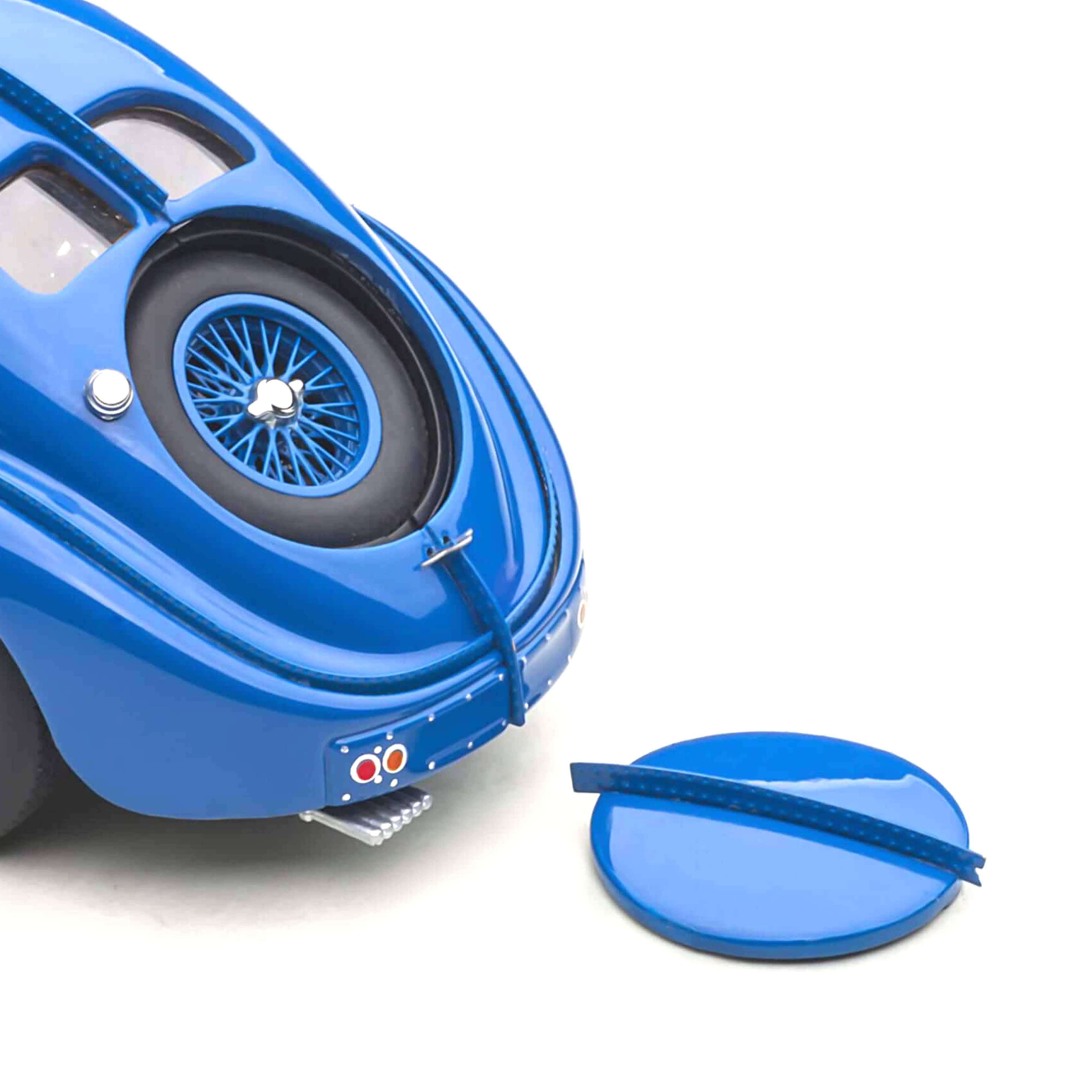 Bugatti 57S Atlantic 1938 Bleu/Roues à rayons en fil de fer 1/43