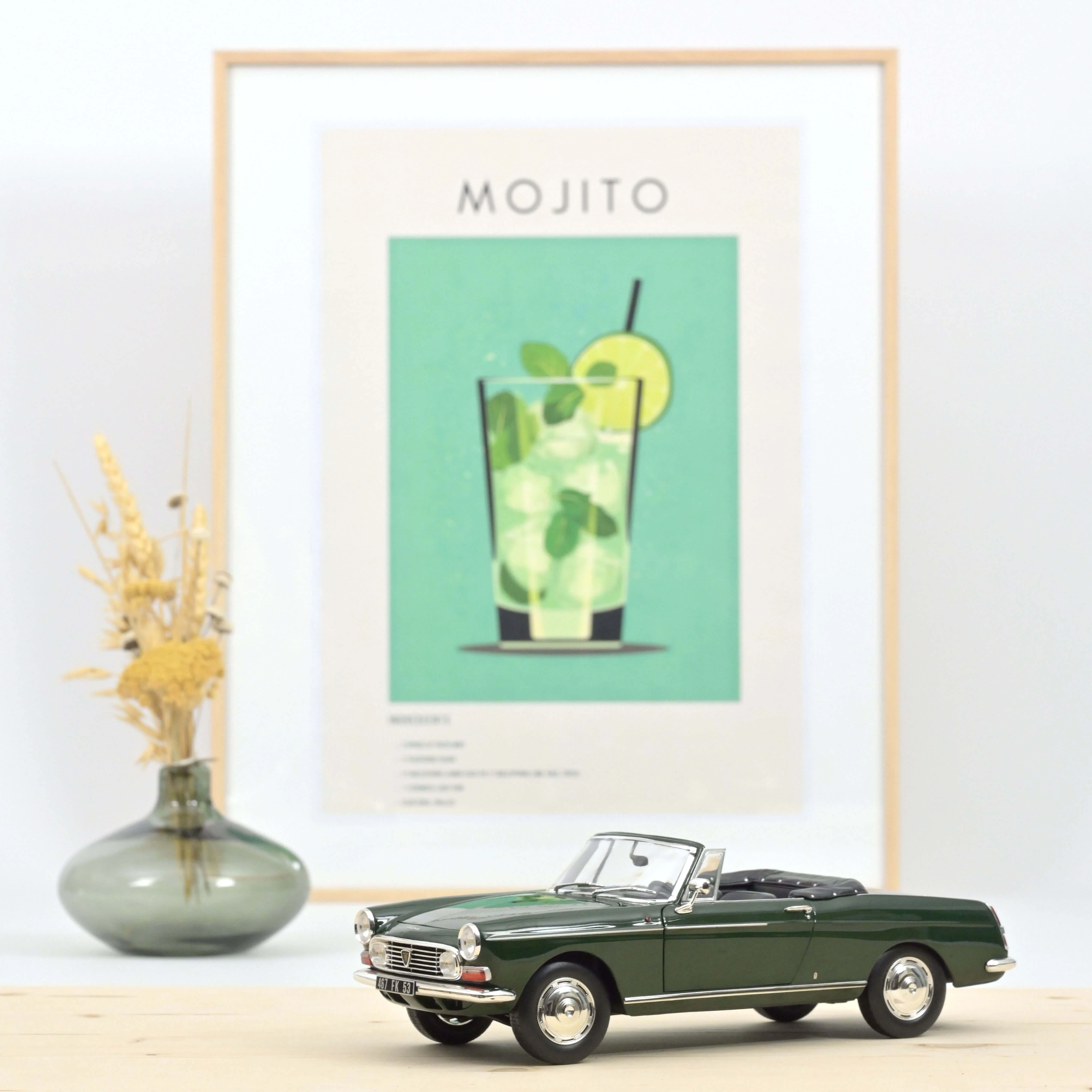 Peugeot 404 Cabriolet 1967 Vert Antique 1/18 - 200pcs