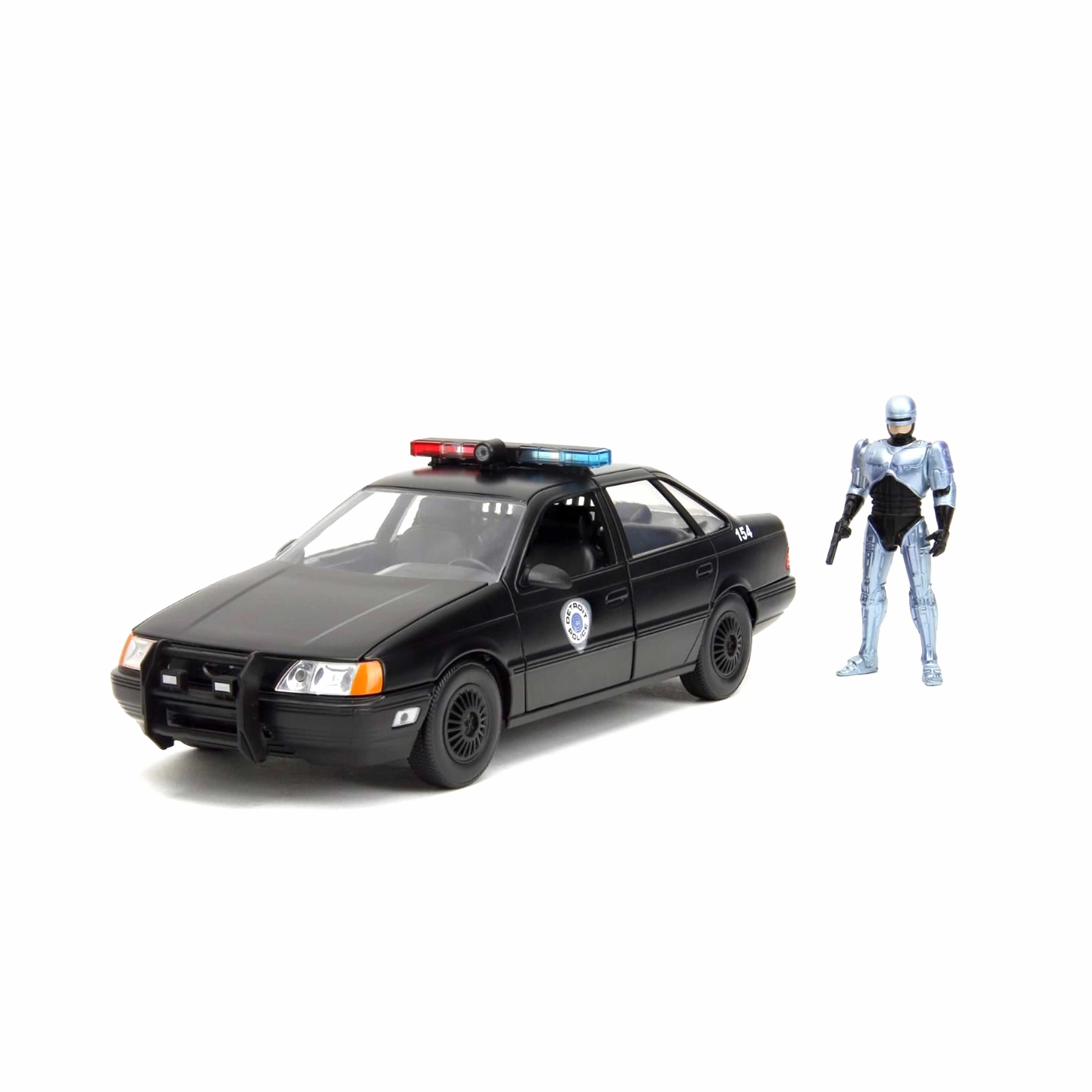 Ford Taurus noir avec figurine Robocop 1986 1/24