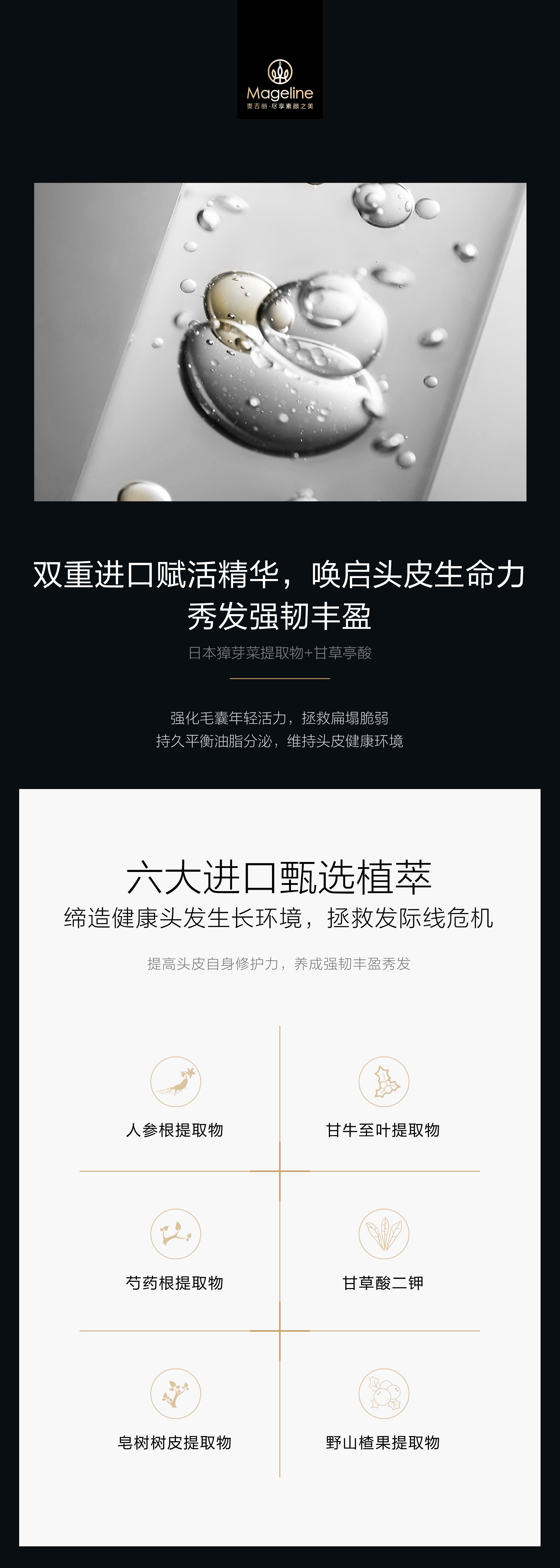 Mageline Black Golden Caviar Strengthening & Revitalising Shampoo (Anti-Hair Loss)