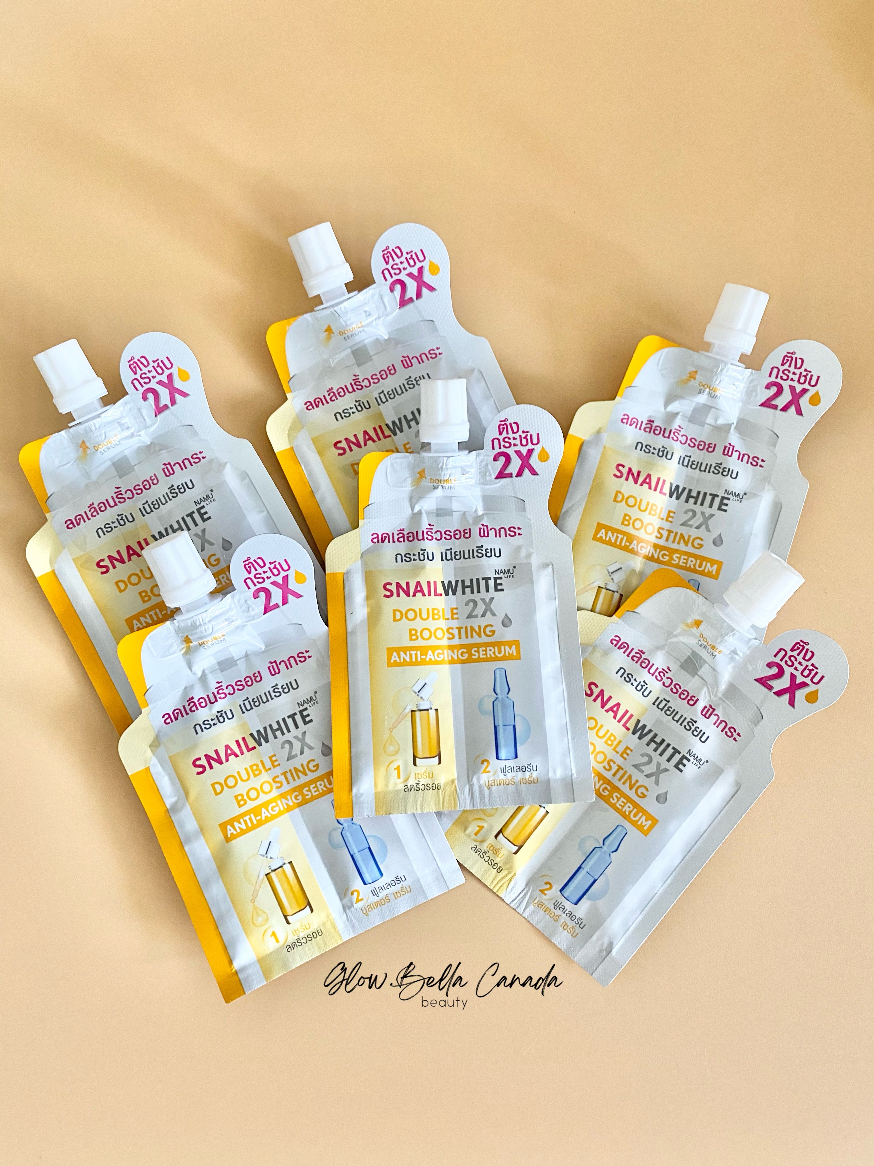 NAMU LIFE SNAILWHITE Double Boosting Anti-Aging Serum 4ml + 4ml