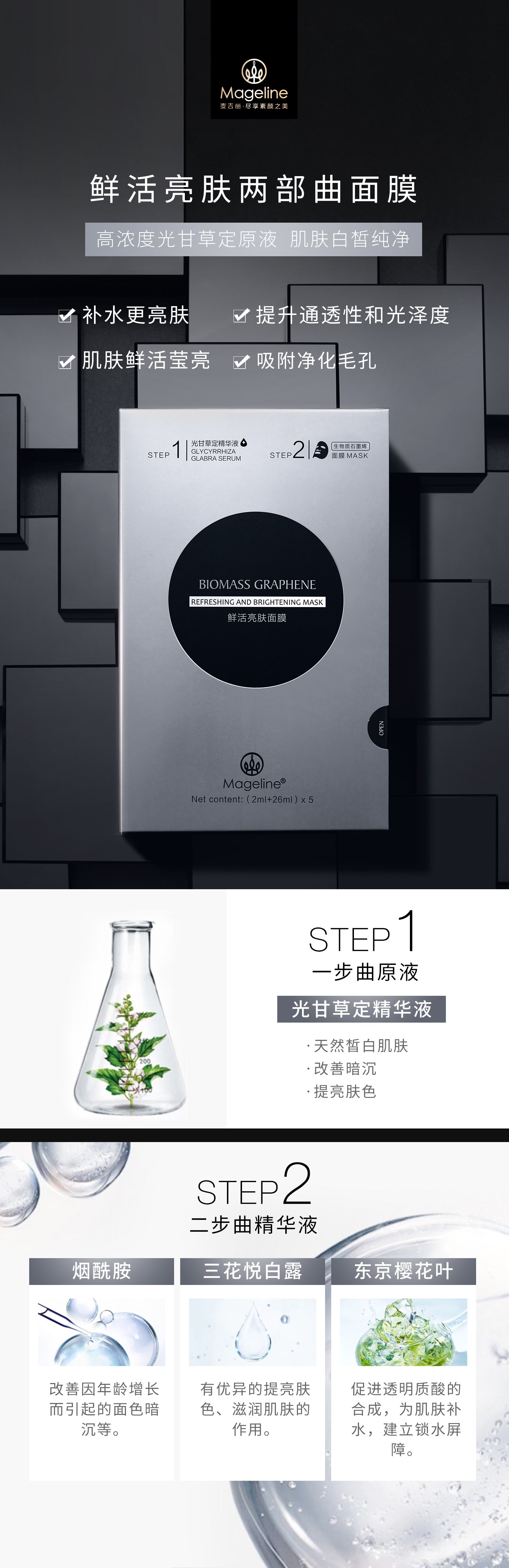 Mageline Biomass Graphene Refreshing and Brightening Mask