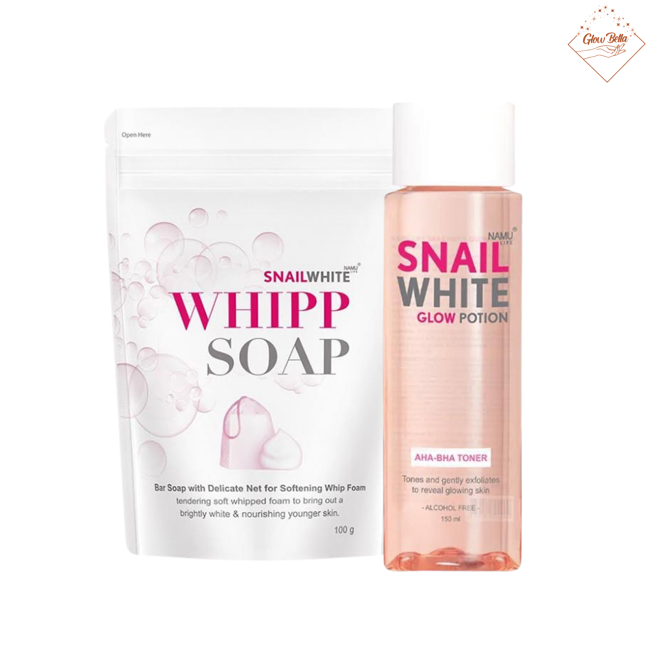 NAMU LIFE SNAILWHITE Whipp Soap and Glow Potion Combo