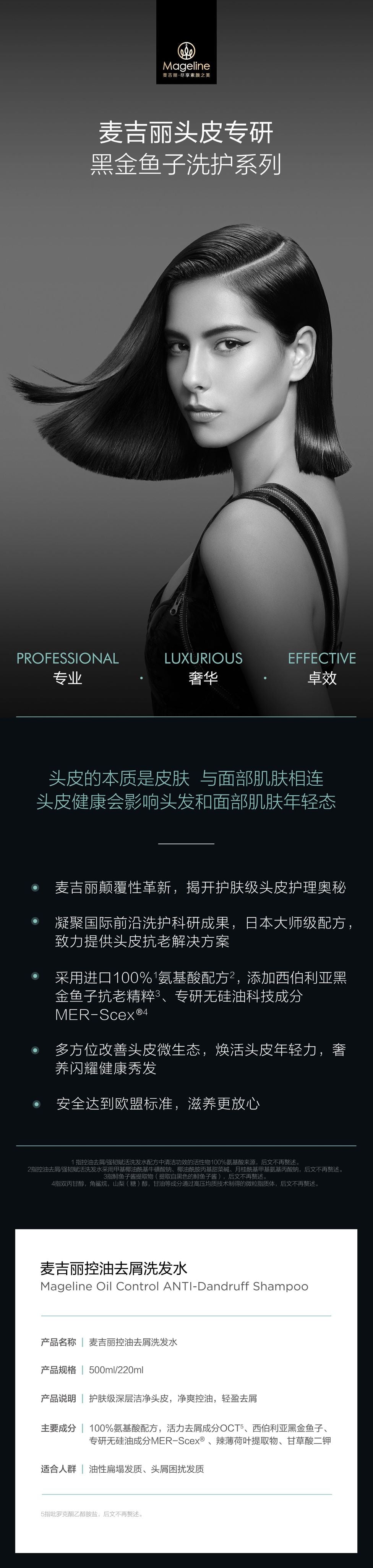 Mageline Black Golden Caviar Oil Control & Anti-Dandruff Shampoo