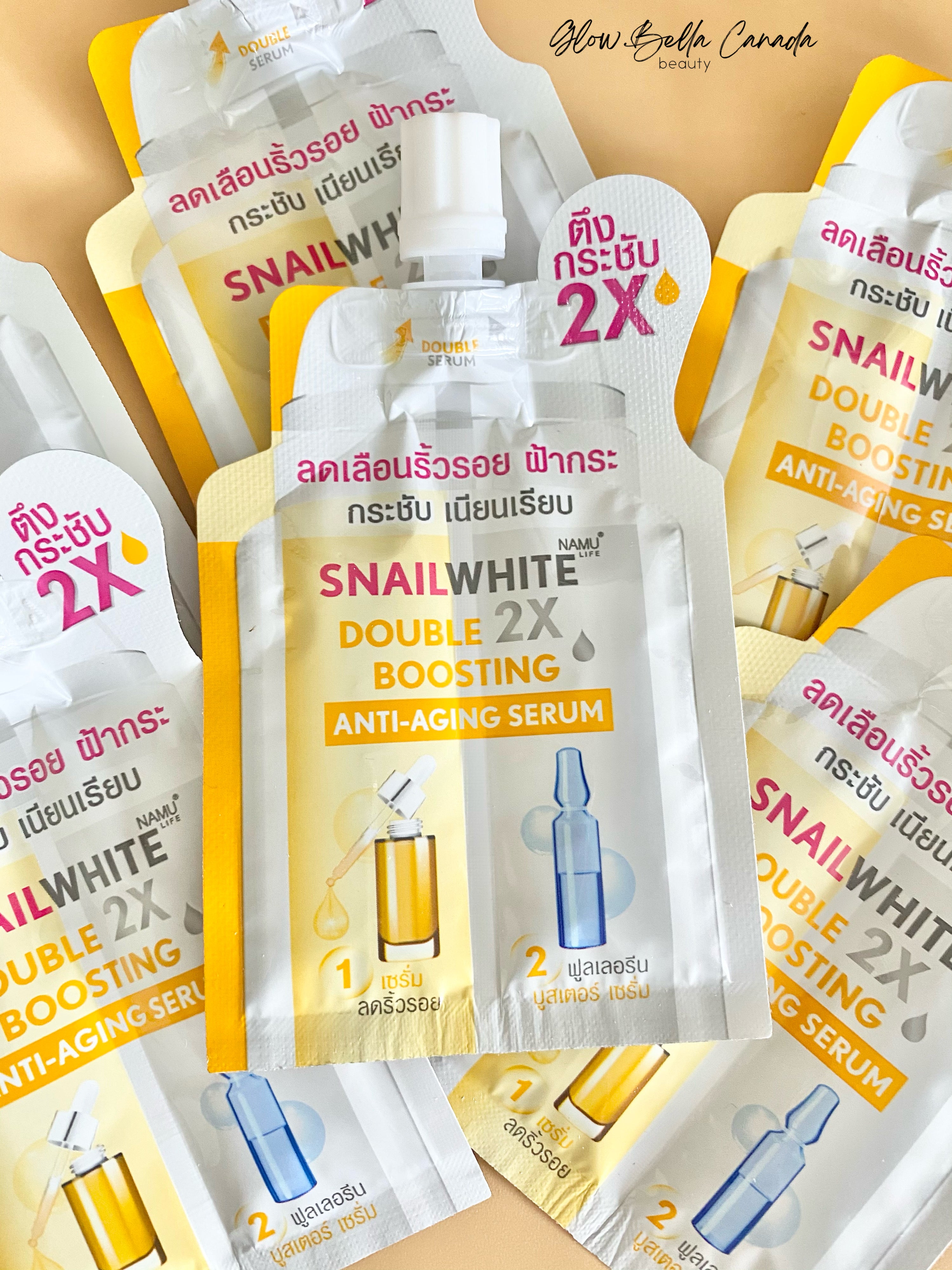 NAMU LIFE SNAILWHITE Double Boosting Anti-Aging Serum 4ml + 4ml