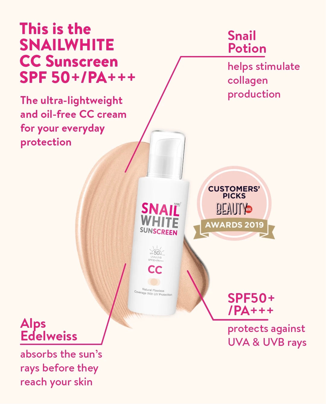 NAMU LIFE SNAILWHITE CC Sunscreen SPF 50