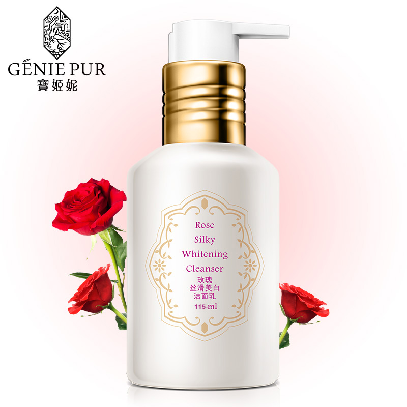Rose Facial Cleanser GENIE PUR Deeply Cleansing Pores & Blackhead & Makeup Residue 115ml Moisturizing Brightening Refreshing