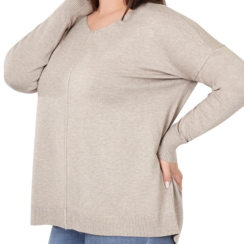 La Vie En Rose Oversized Sweater in Heather Mocha PLUS