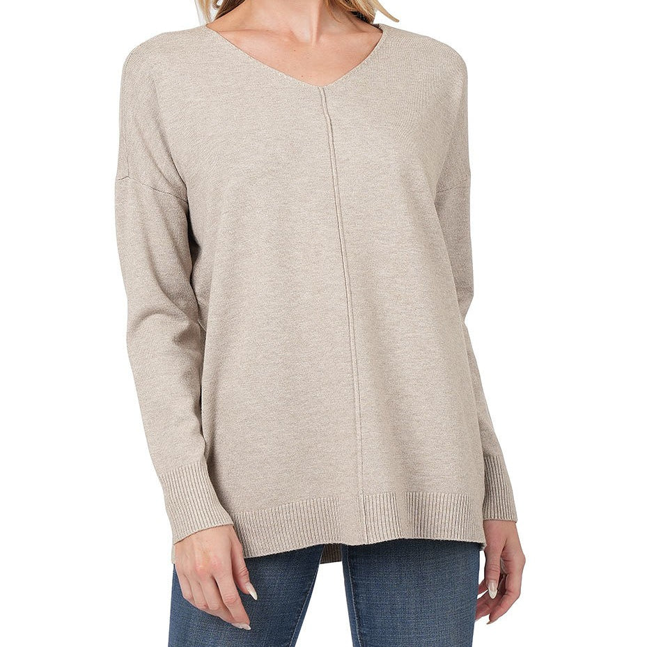 La Vie En Rose Oversized Sweater in Heather Mocha