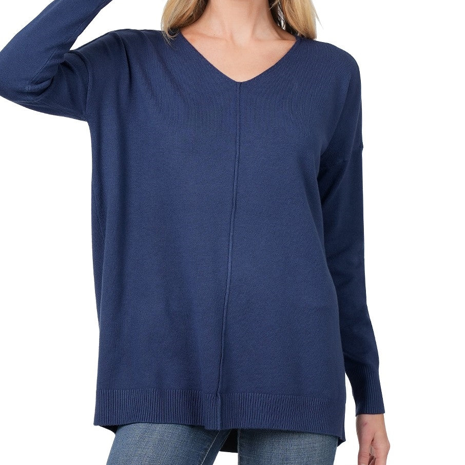 La Vie En Rose Oversized Sweater in Lt Navy