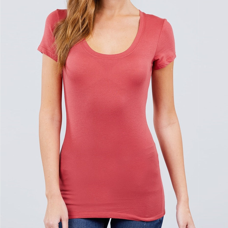 Keeping it Basic Cotton Tee in Rose
