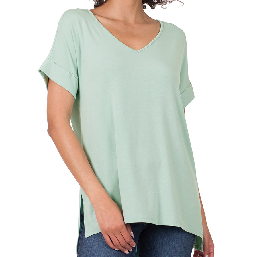 Relaxed Modal Top in Lt Green